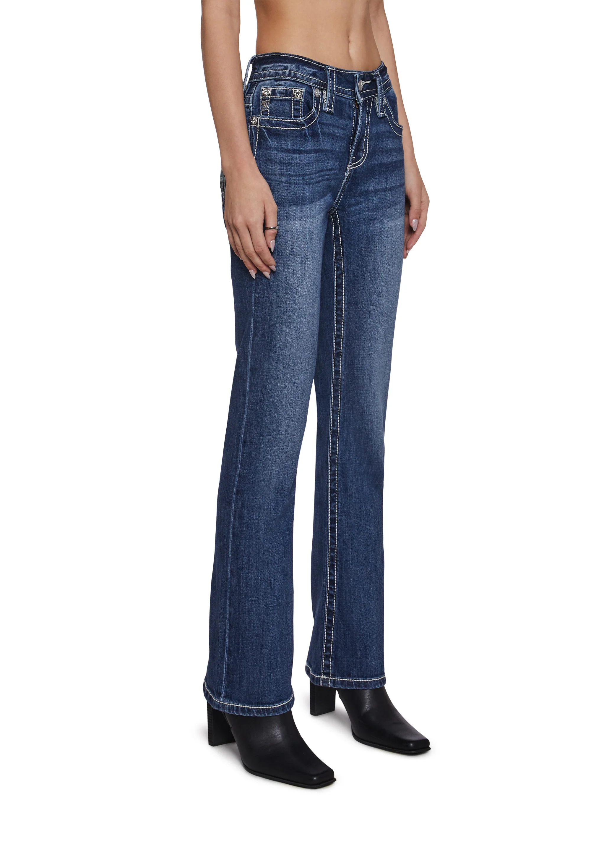 30" Mid Rise Denim Boot Jeans - Image 3