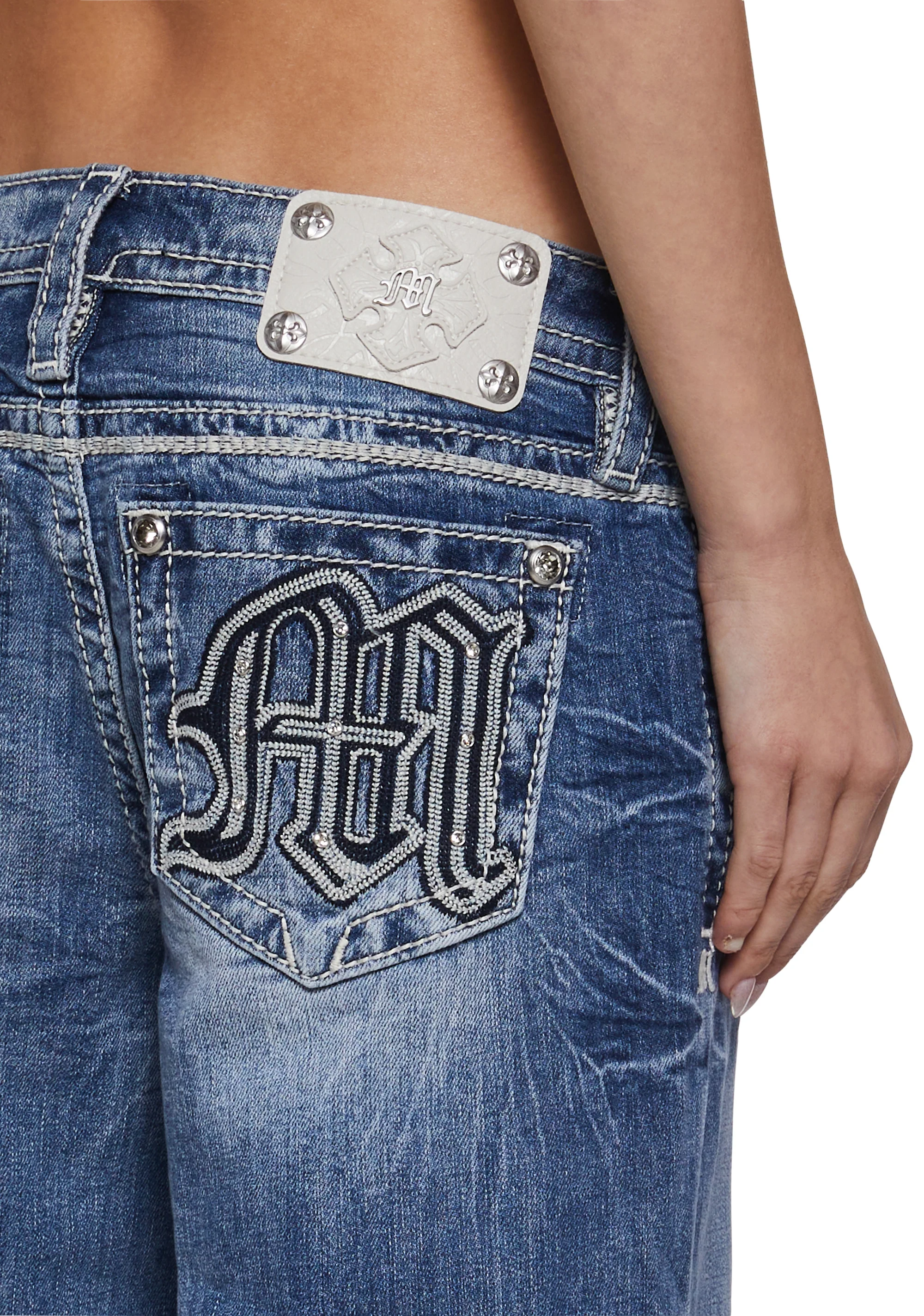 30" Mid Rise Slim Wide Jeans - Image 6