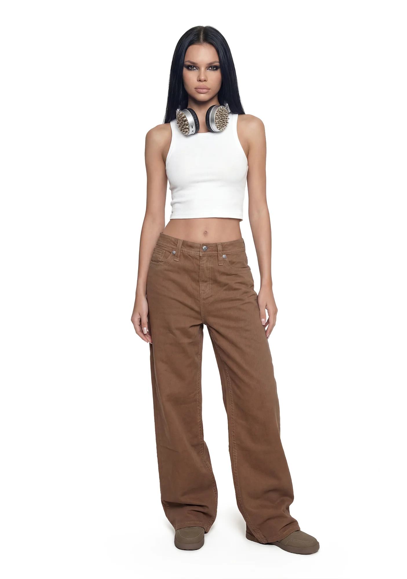 Johanne Baggy Wide - Khaki - Image 3