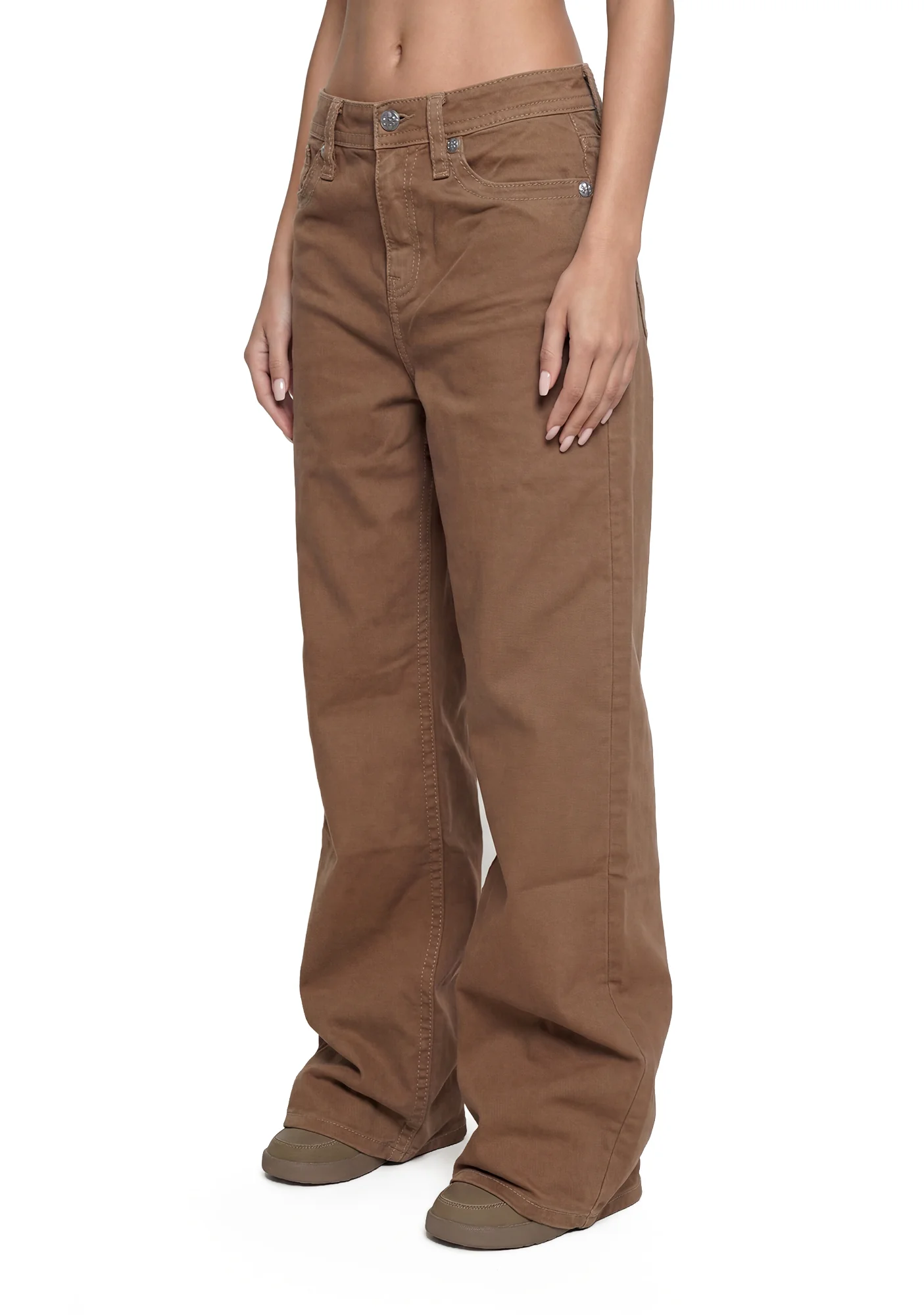 Johanne Baggy Wide - Khaki - Image 4