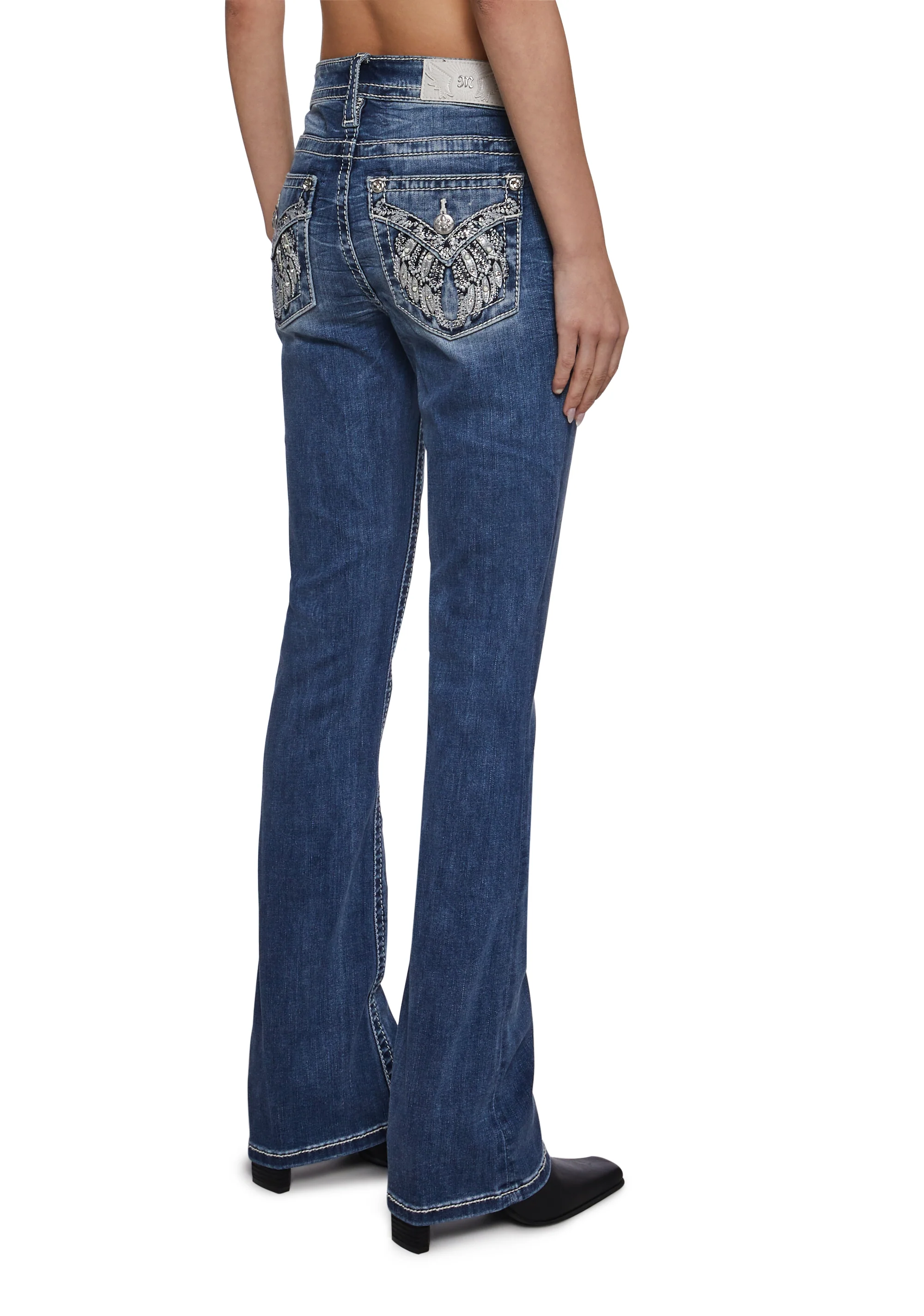 32" Mid Rise Boot Cut Jeans - Image 4