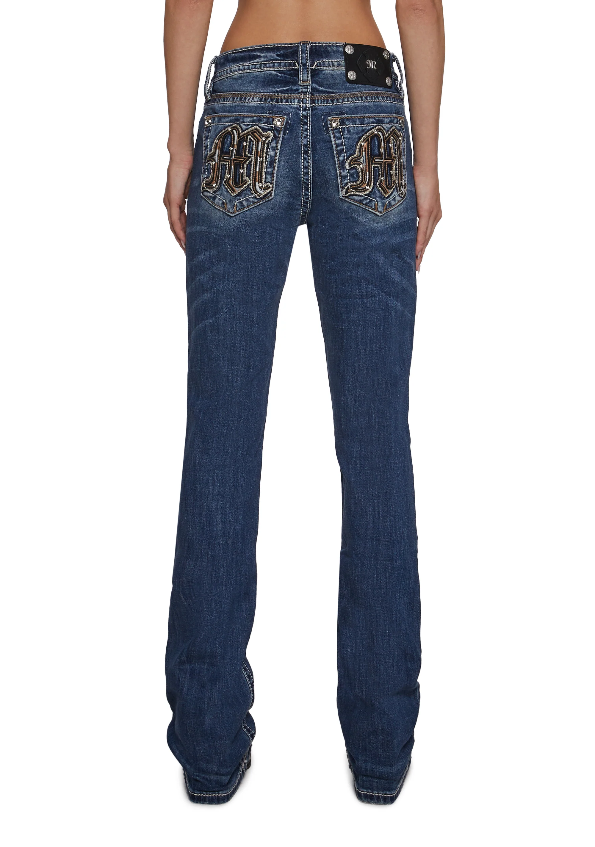 34" Mid Rise Washed Boot Cut Jeans - Image 2