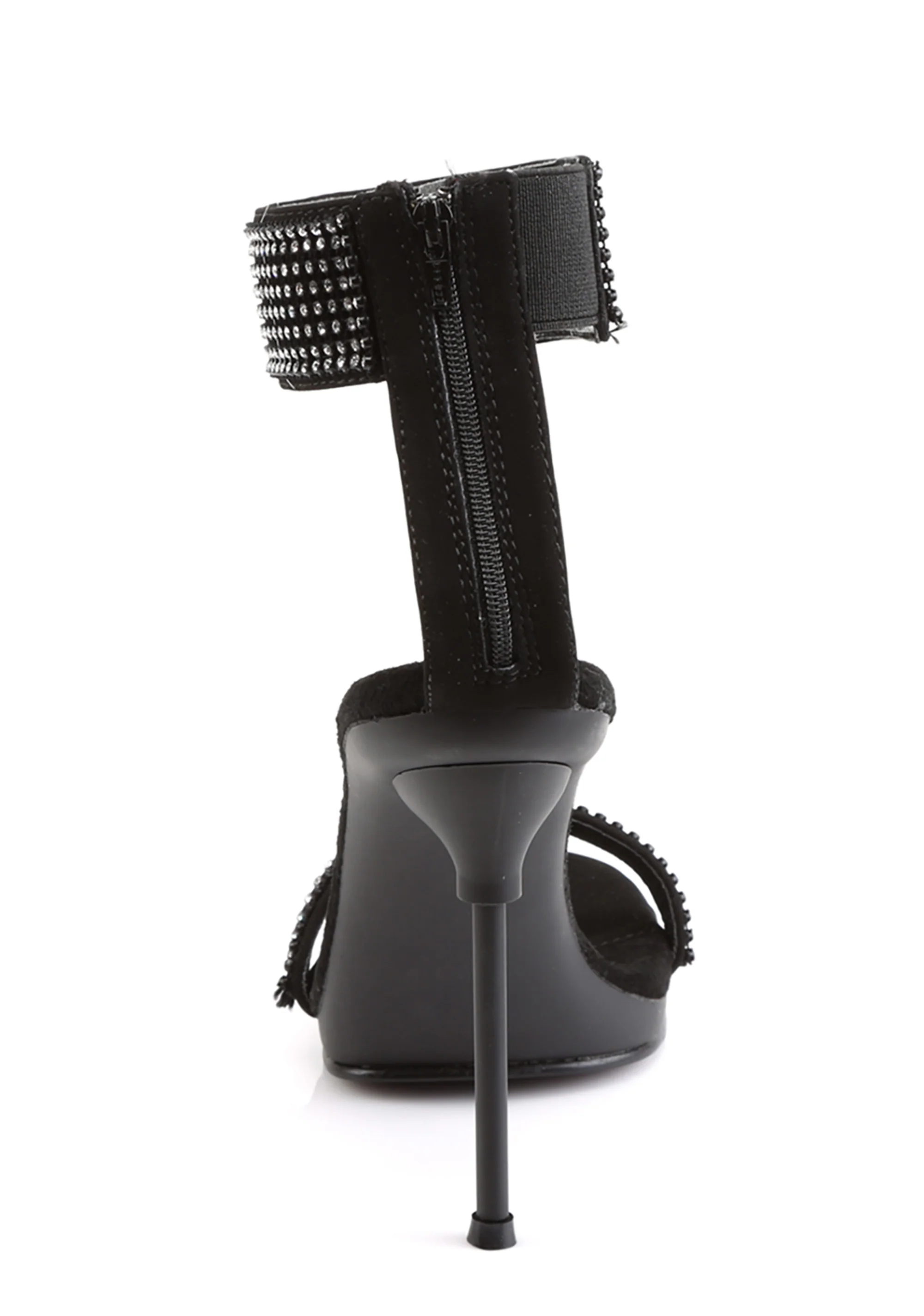 Chic-40 Platform Ankle Strap Rhinestone Sandals-Black - Image 4