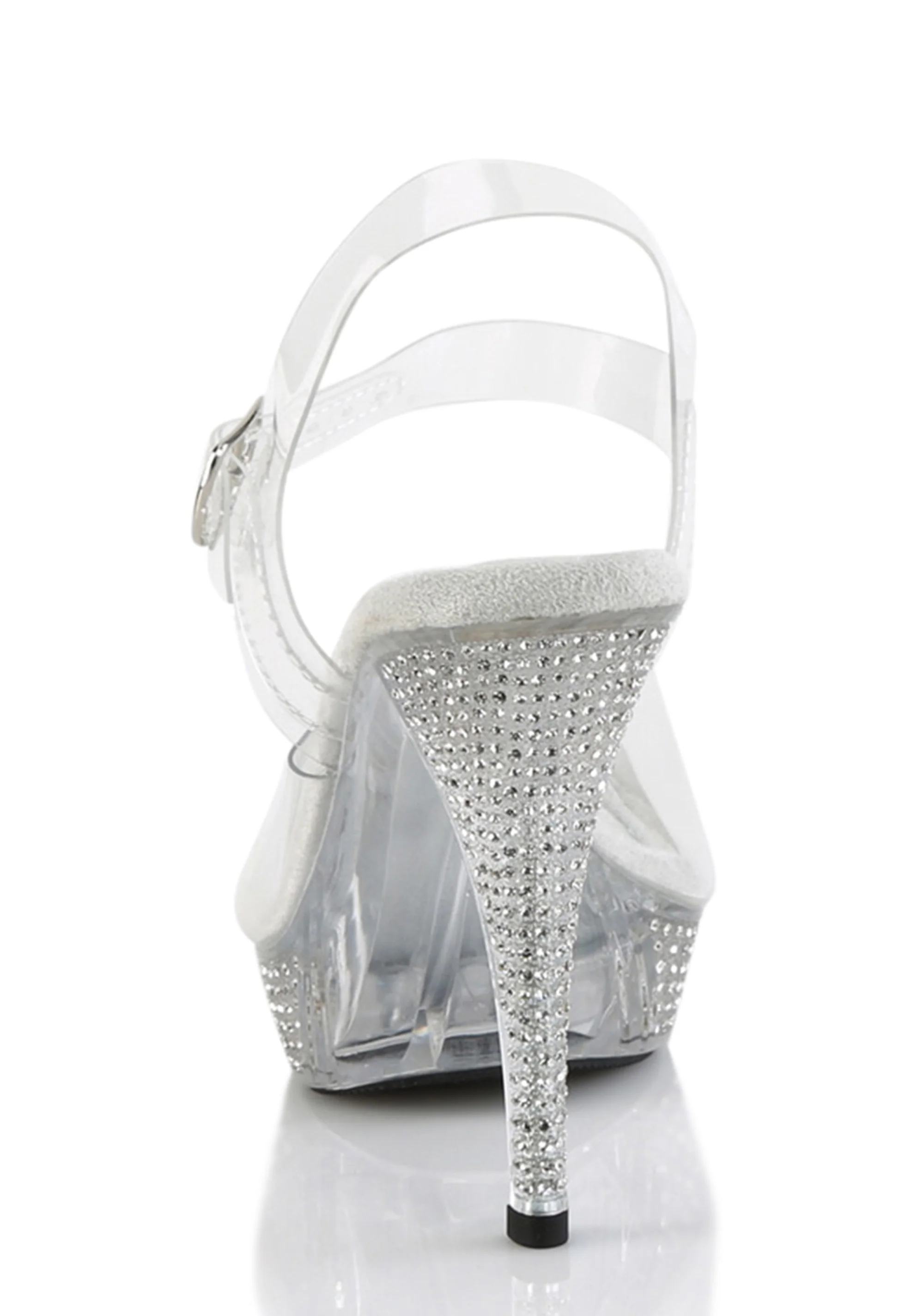 Elegant-408 Platform Ankle Strap Sandals-Clear - Image 4