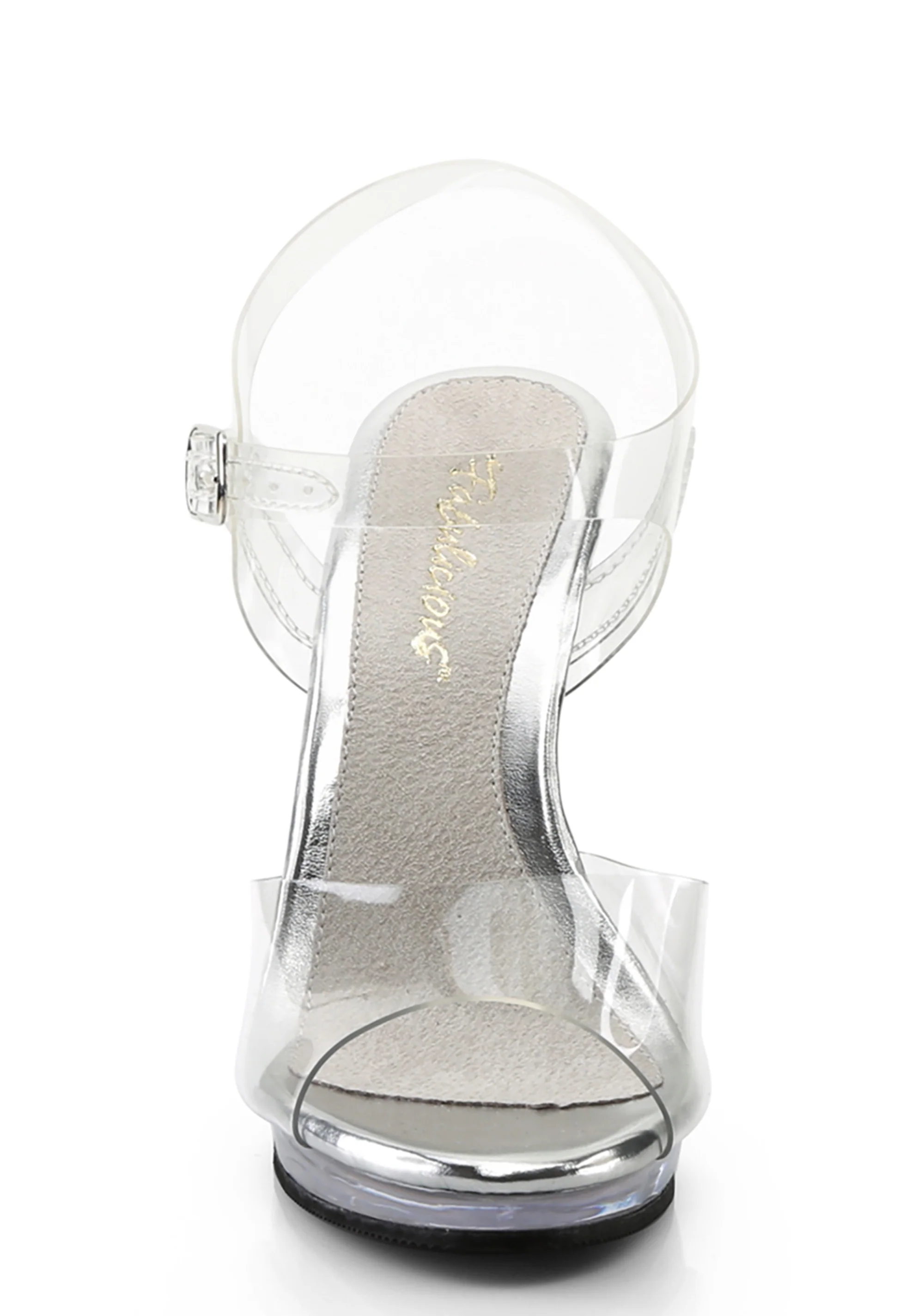 Flair-408 Platform Ankle Strap Sandals-Clear - Image 3
