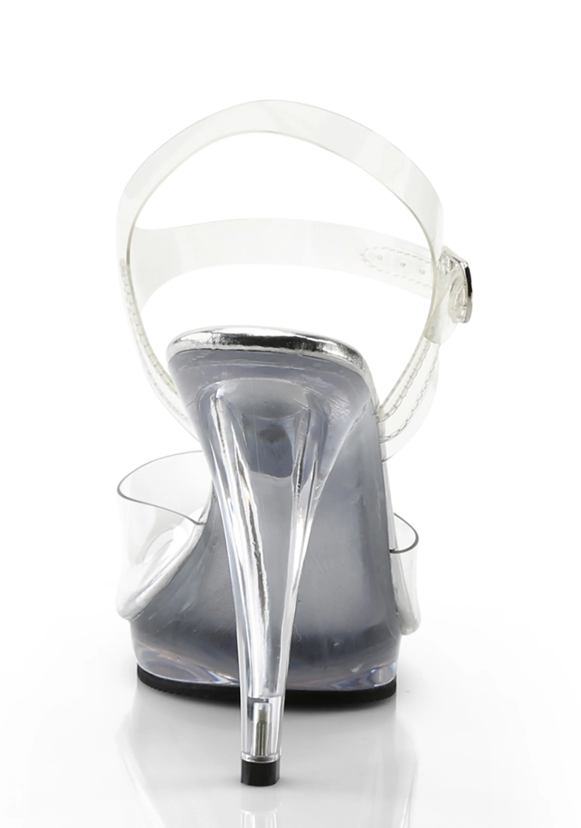 Flair-408 Platform Ankle Strap Sandals-Clear - Image 4
