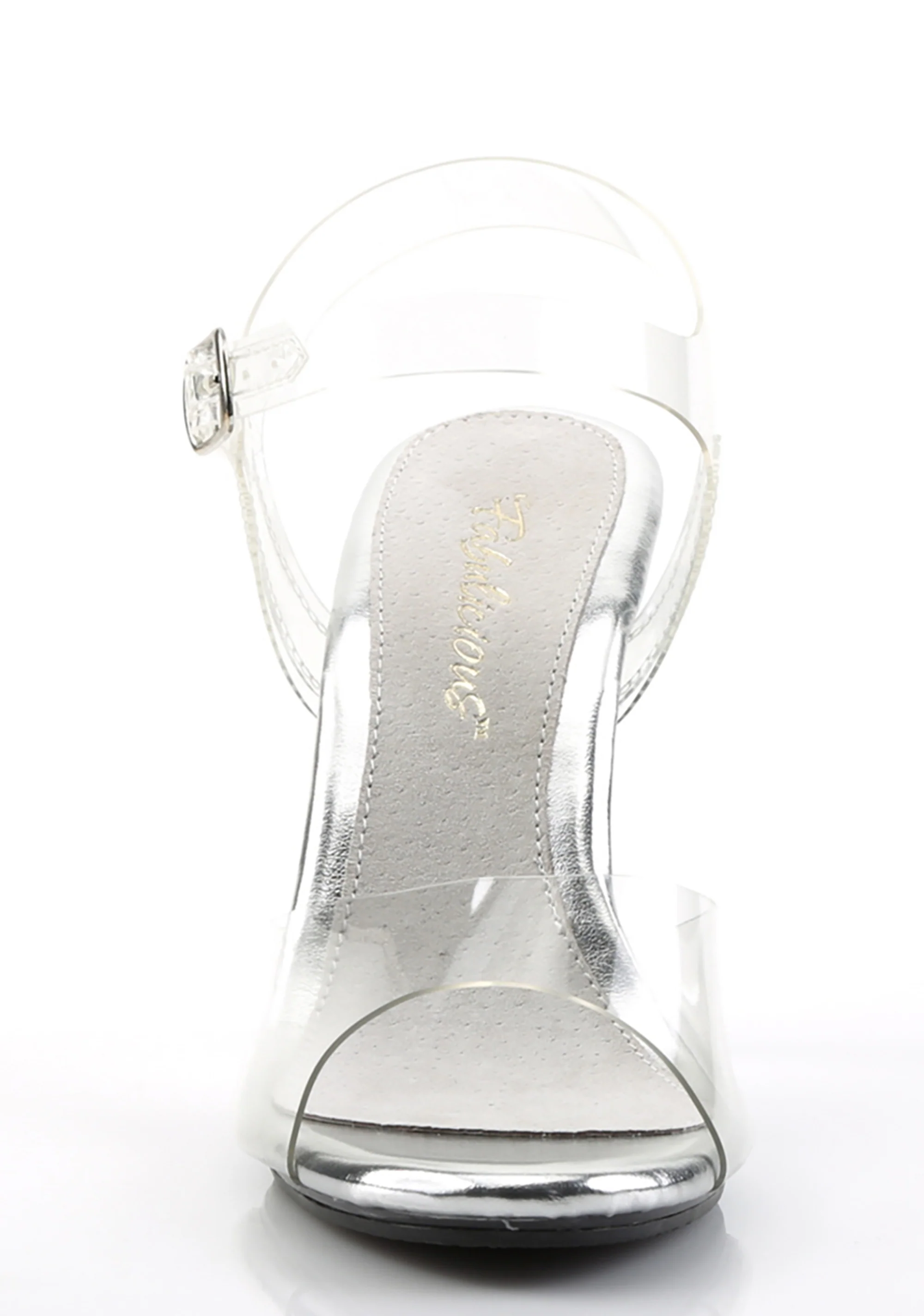 Caress-408 Platform Ankle Strap Sandals-Clear - Image 3
