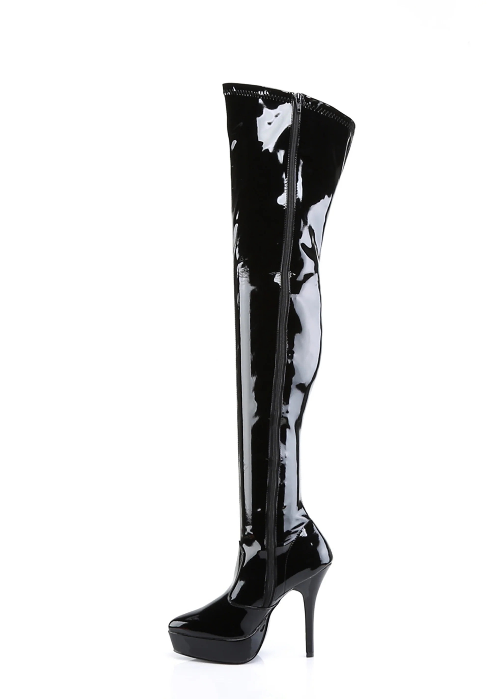 Indulge-3000 Platform Thigh High Boots-Black - Image 2