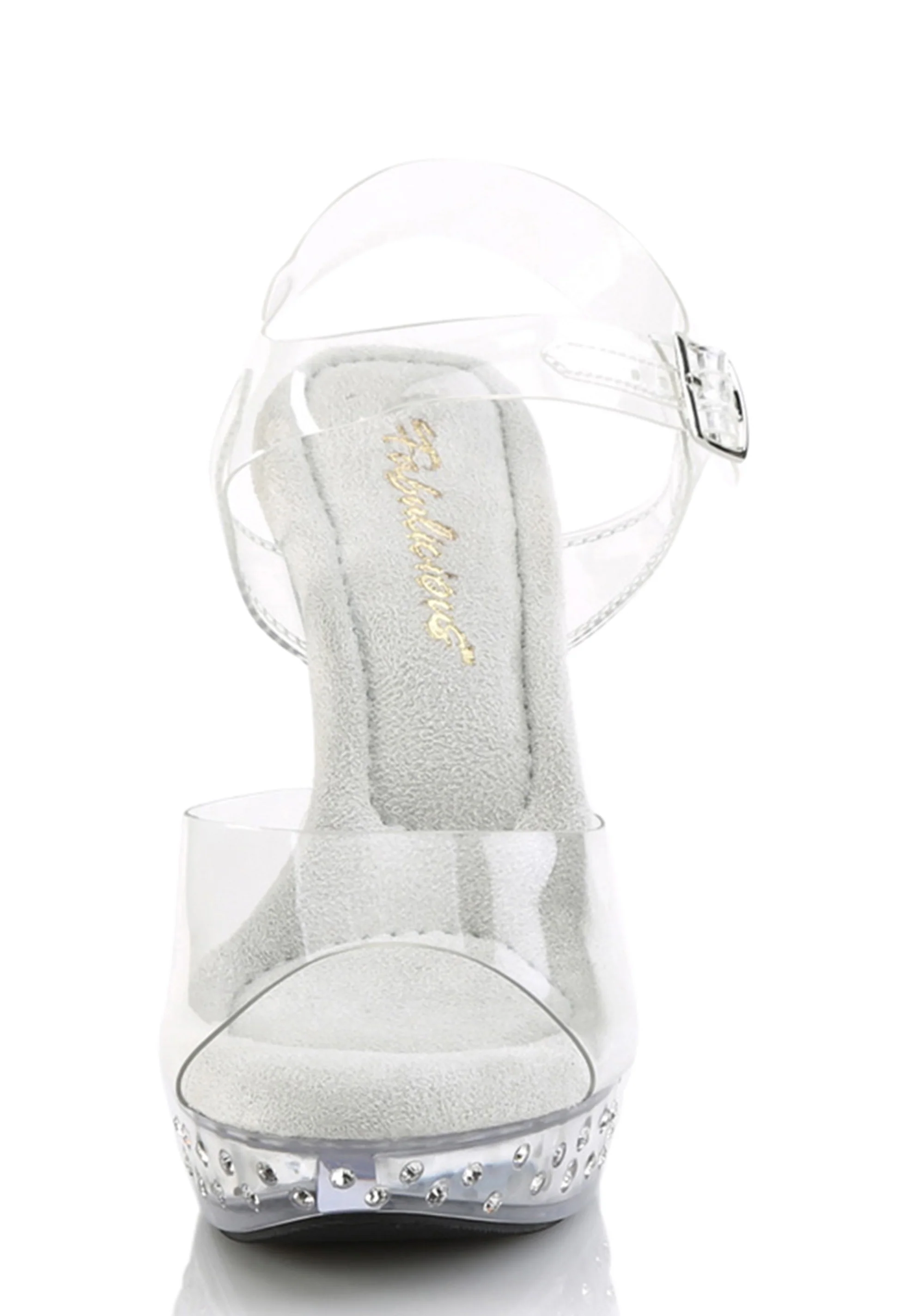 Cocktail-508 Platform Ankle Strap Rhinestones Studded Sandals-Clear - Image 3