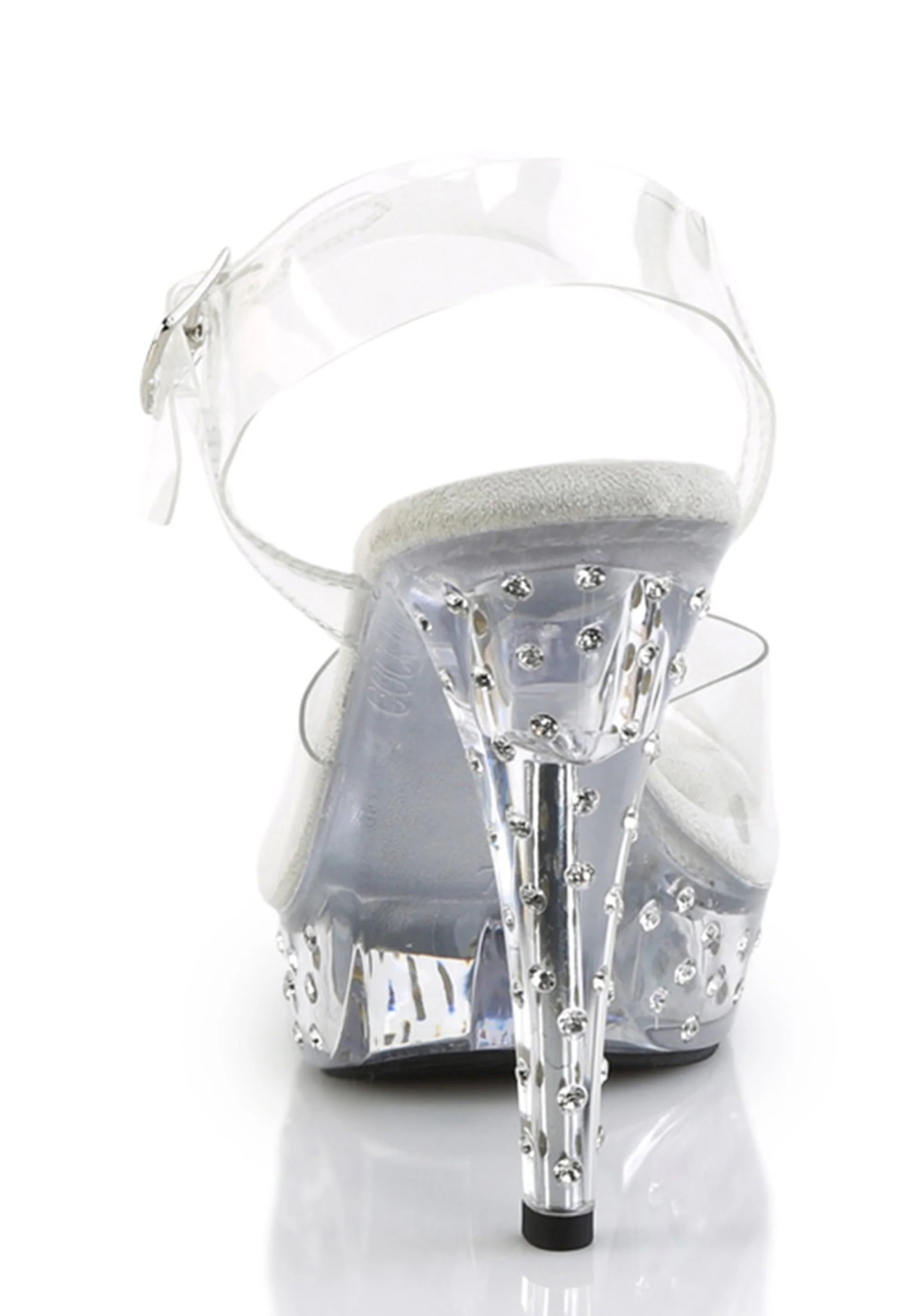 Cocktail-508 Platform Ankle Strap Rhinestones Studded Sandals-Clear - Image 4