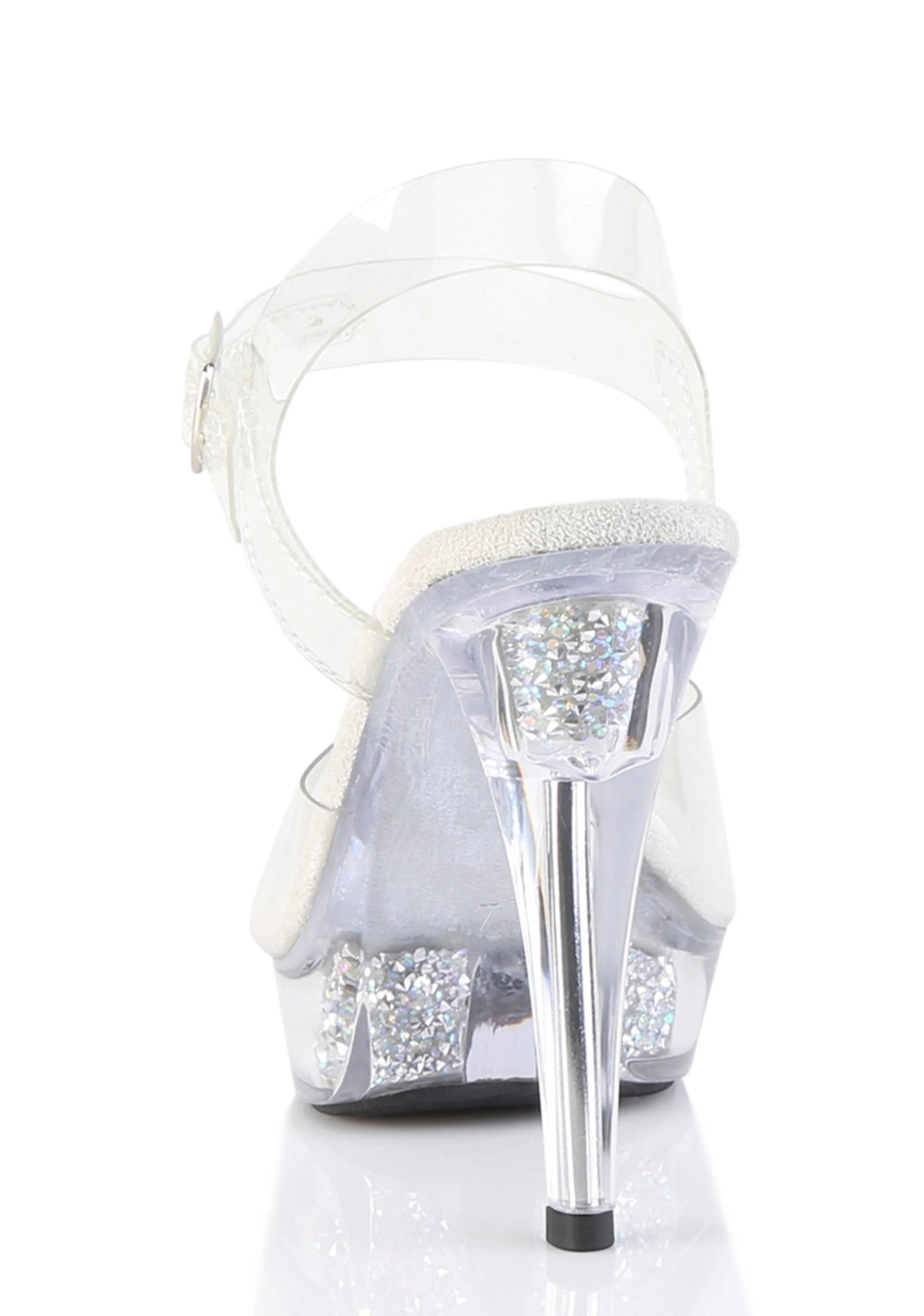 Cocktail-508 Platform Ankle Strap Sandals-Clear - Image 4