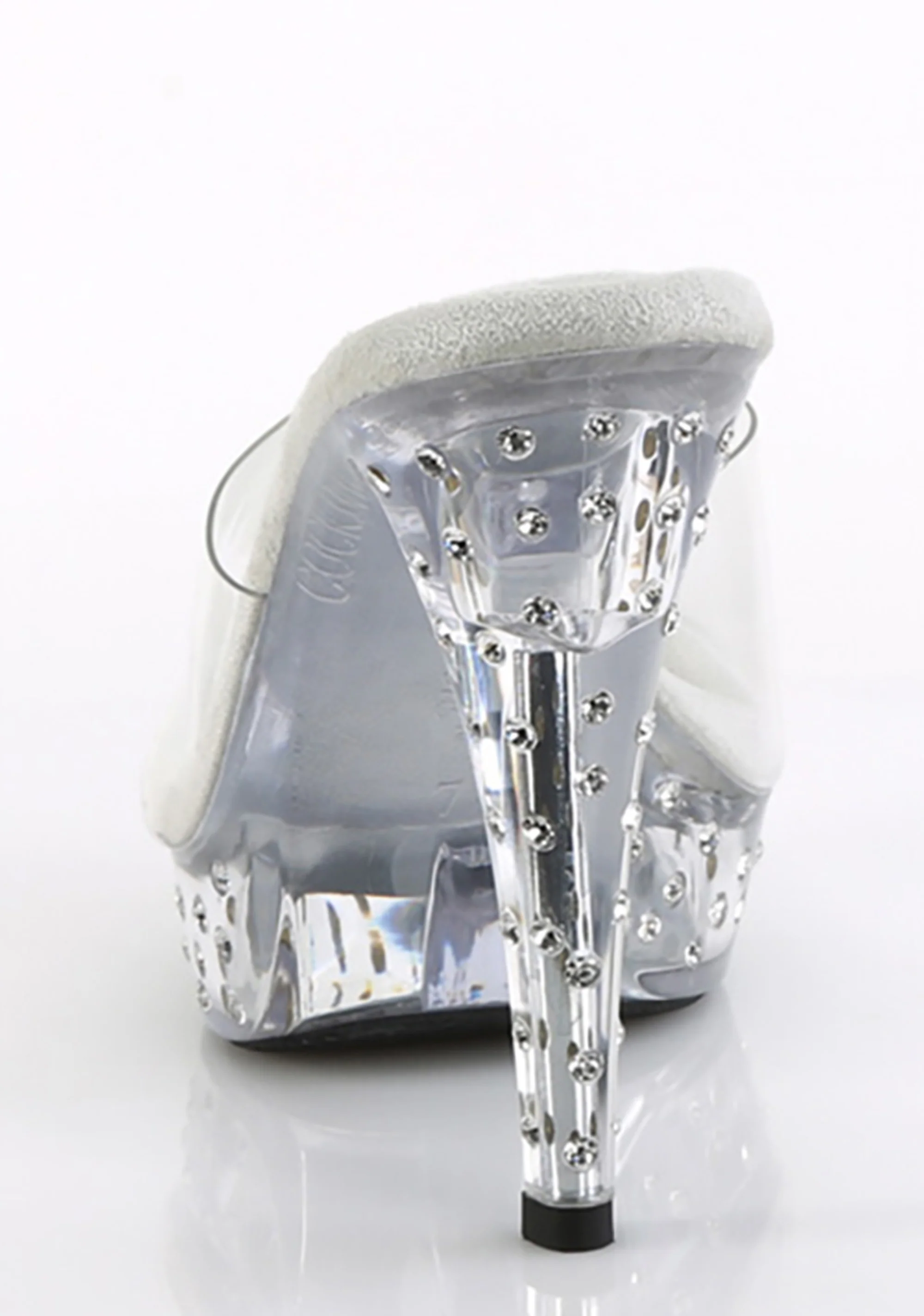 Cocktail-501 Platform Rhinestones Studded Slides-Clear - Image 4