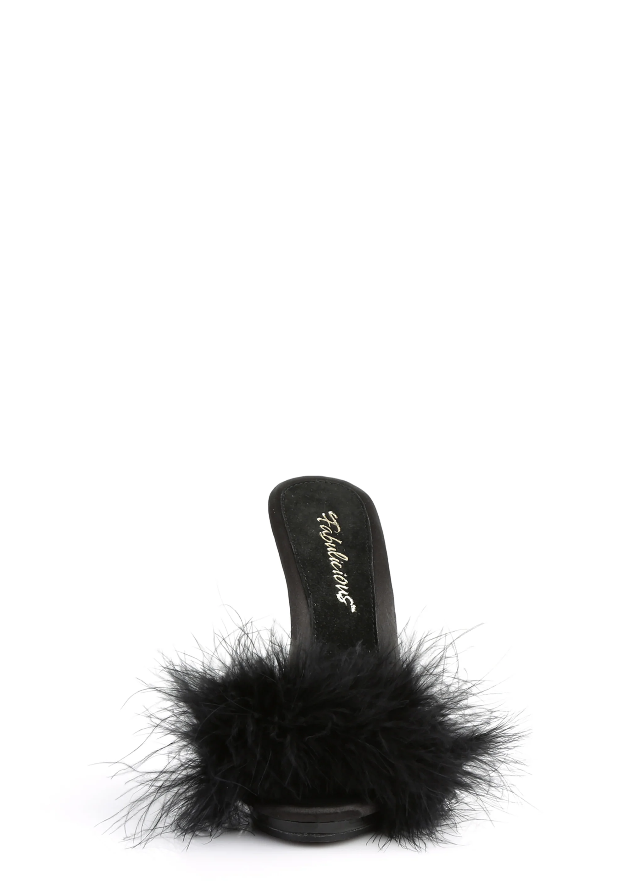 Poise-501 Platform Marabou Slides-Black - Image 3