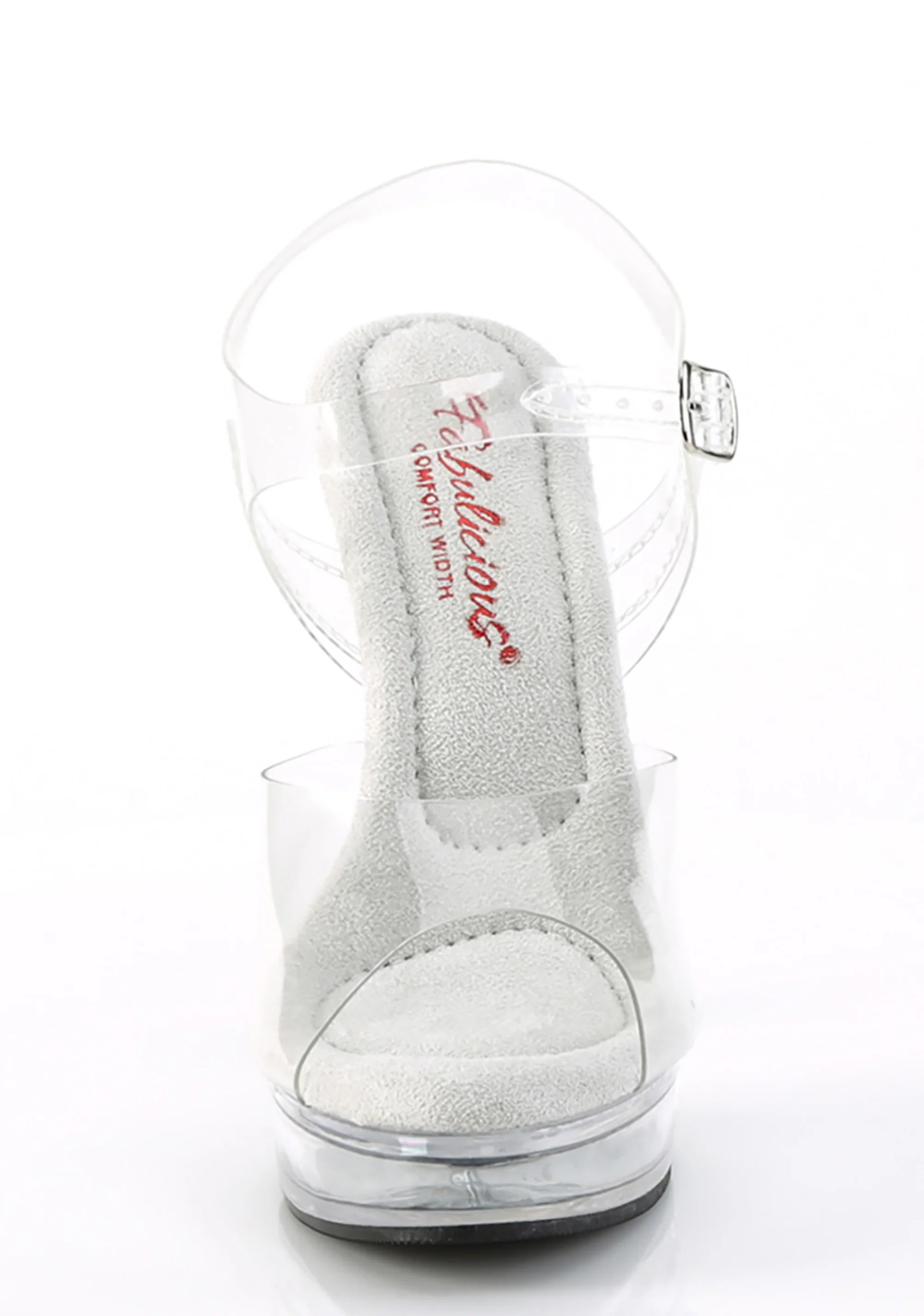 Majesty-508 Platform Ankle Strap Sandals-Clear - Image 3