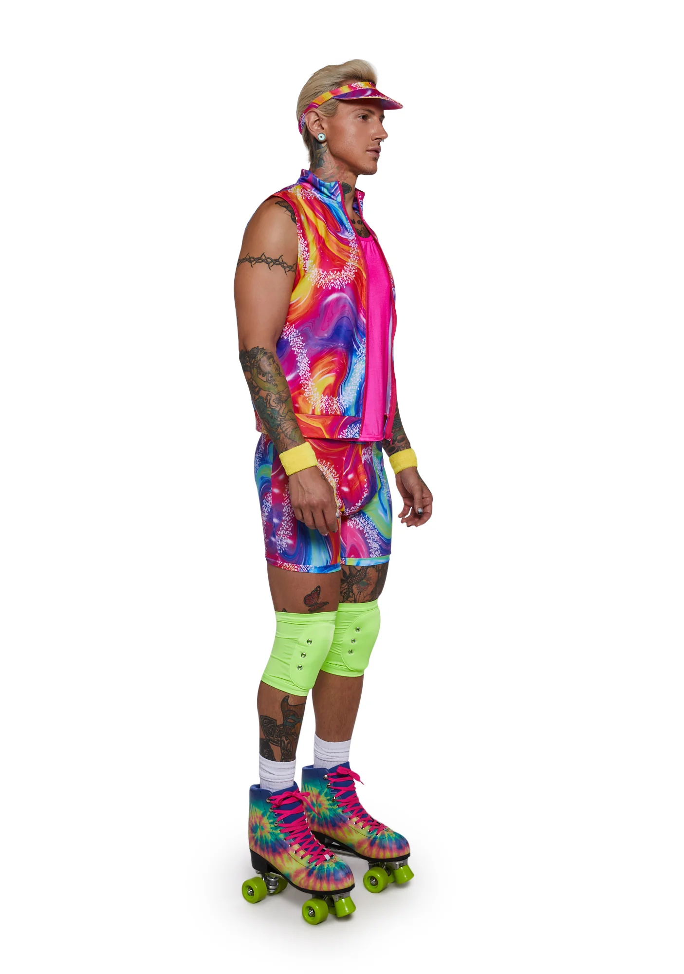 6 Piece Men’s Retro Rollerblade Stud Costume - Image 3