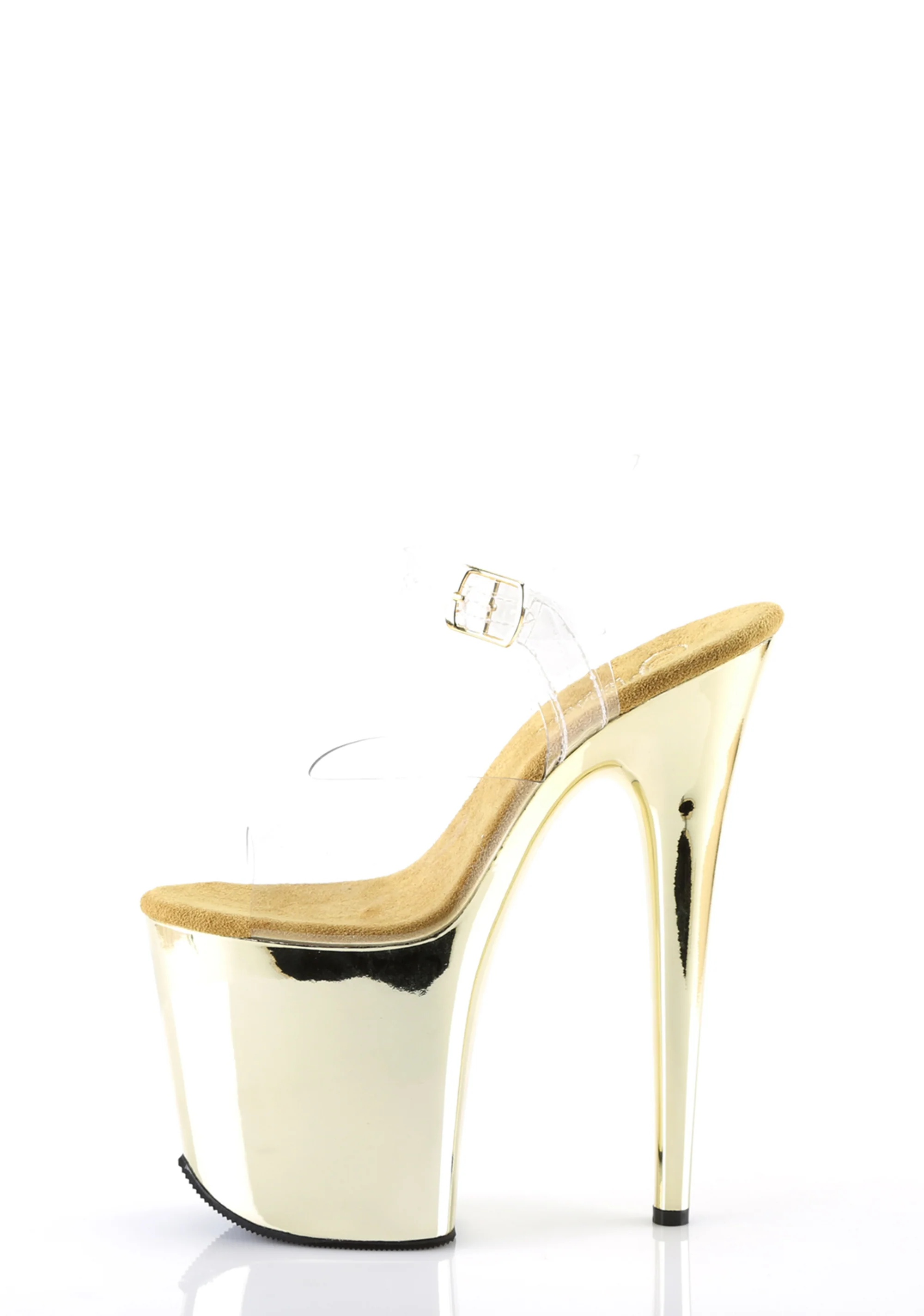 Flamingo-808 Platform Ankle Strap Sandals-Gold Chrome - Image 2