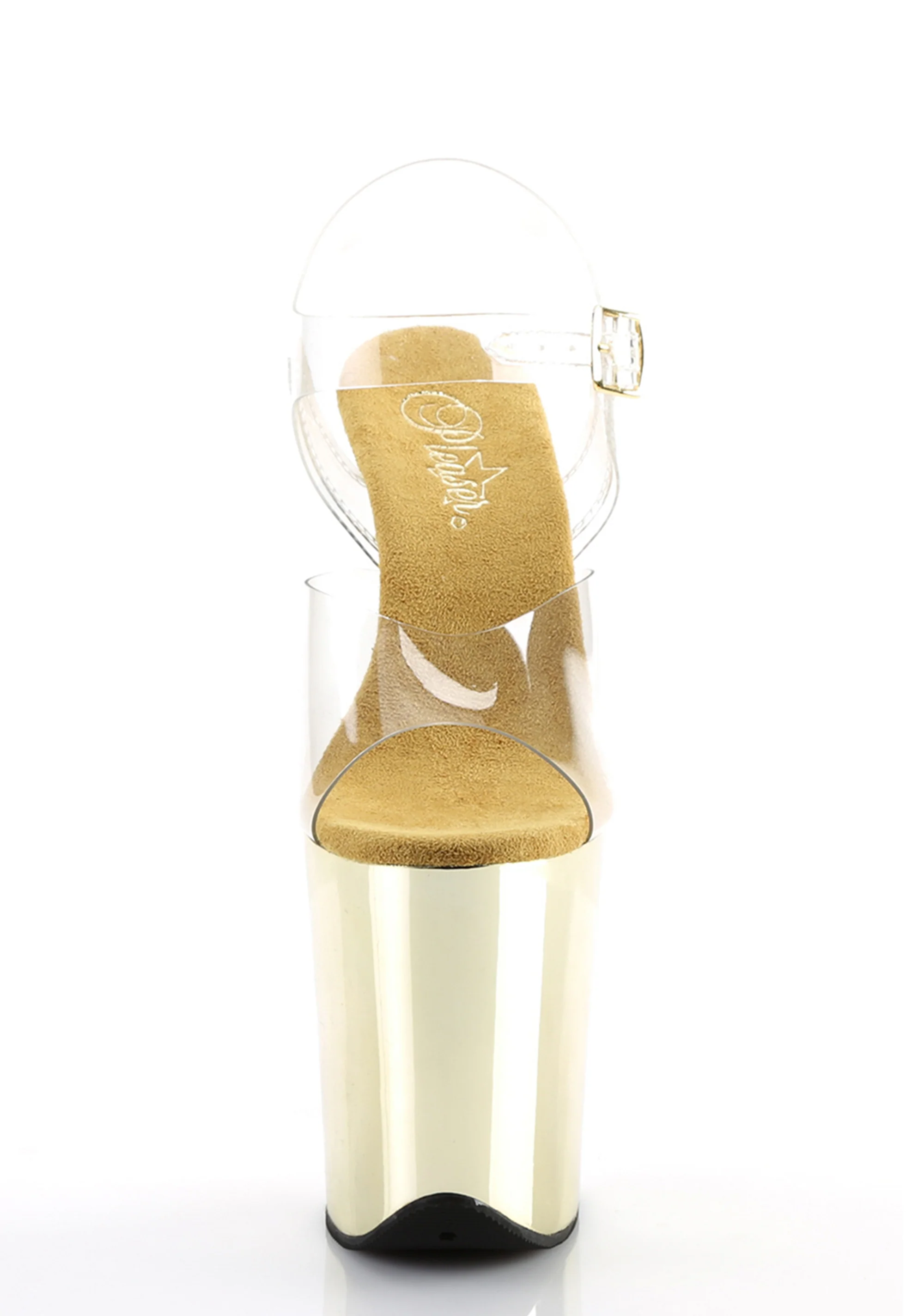 Flamingo-808 Platform Ankle Strap Sandals-Gold Chrome - Image 4