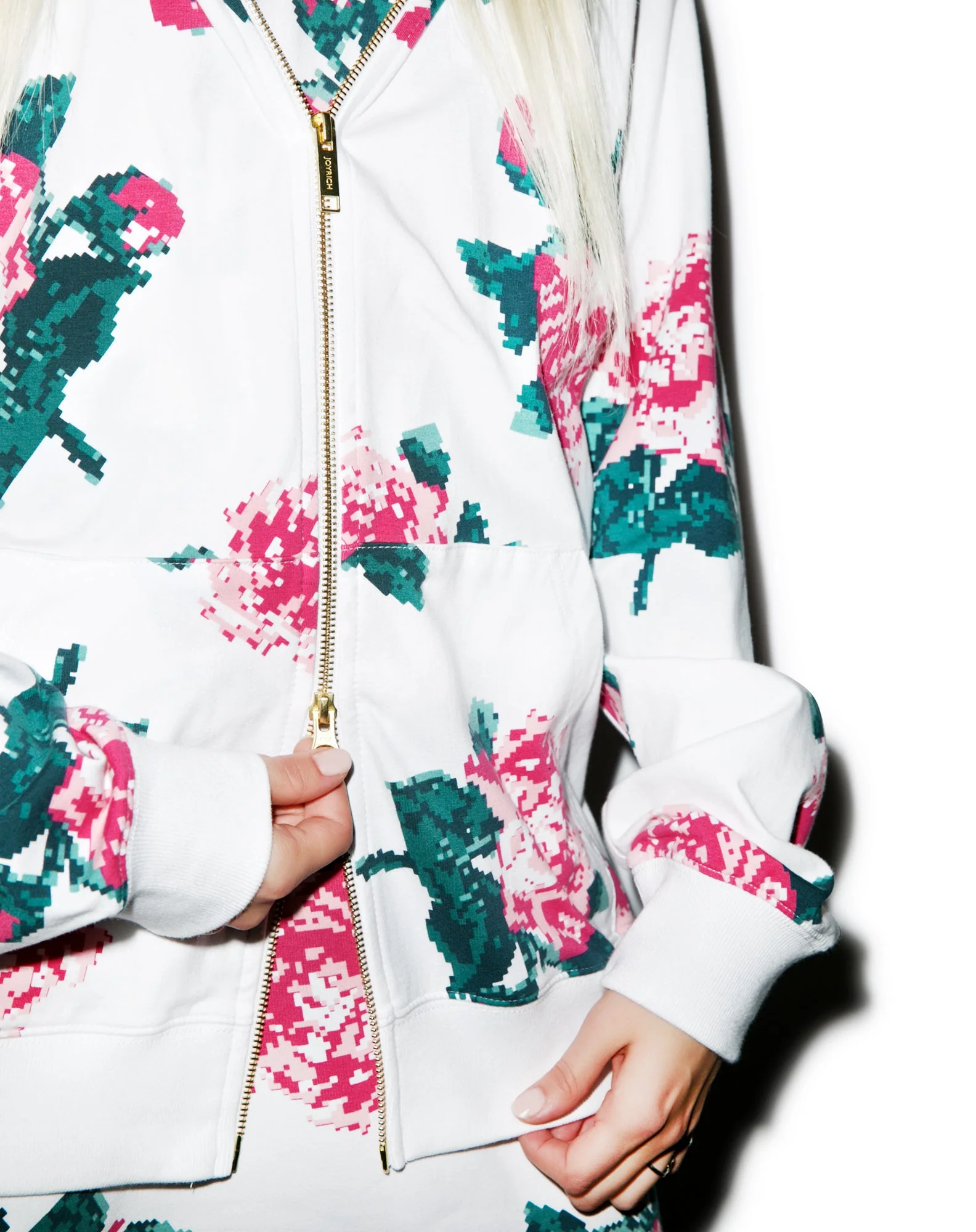 8Bit Floral Hoodie - Black - Image 7