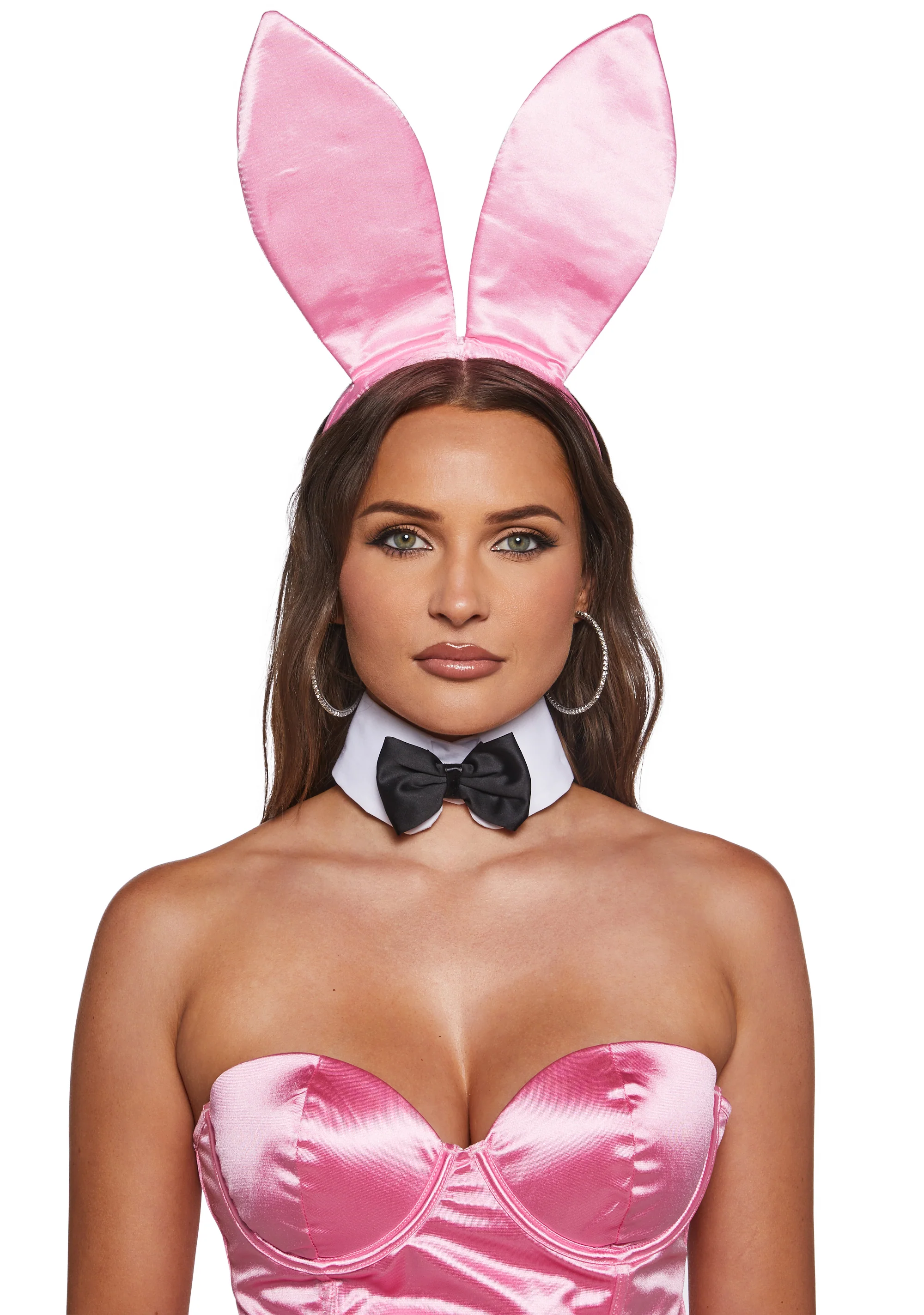 8 Piece Classic Playboy Bunny Costume - Pink - Image 5