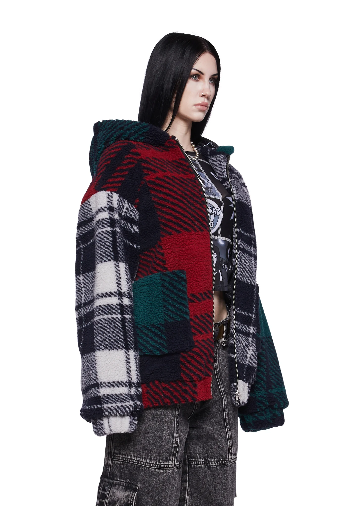 90s Cynic Hooded Sherpa Jacket - Image 3