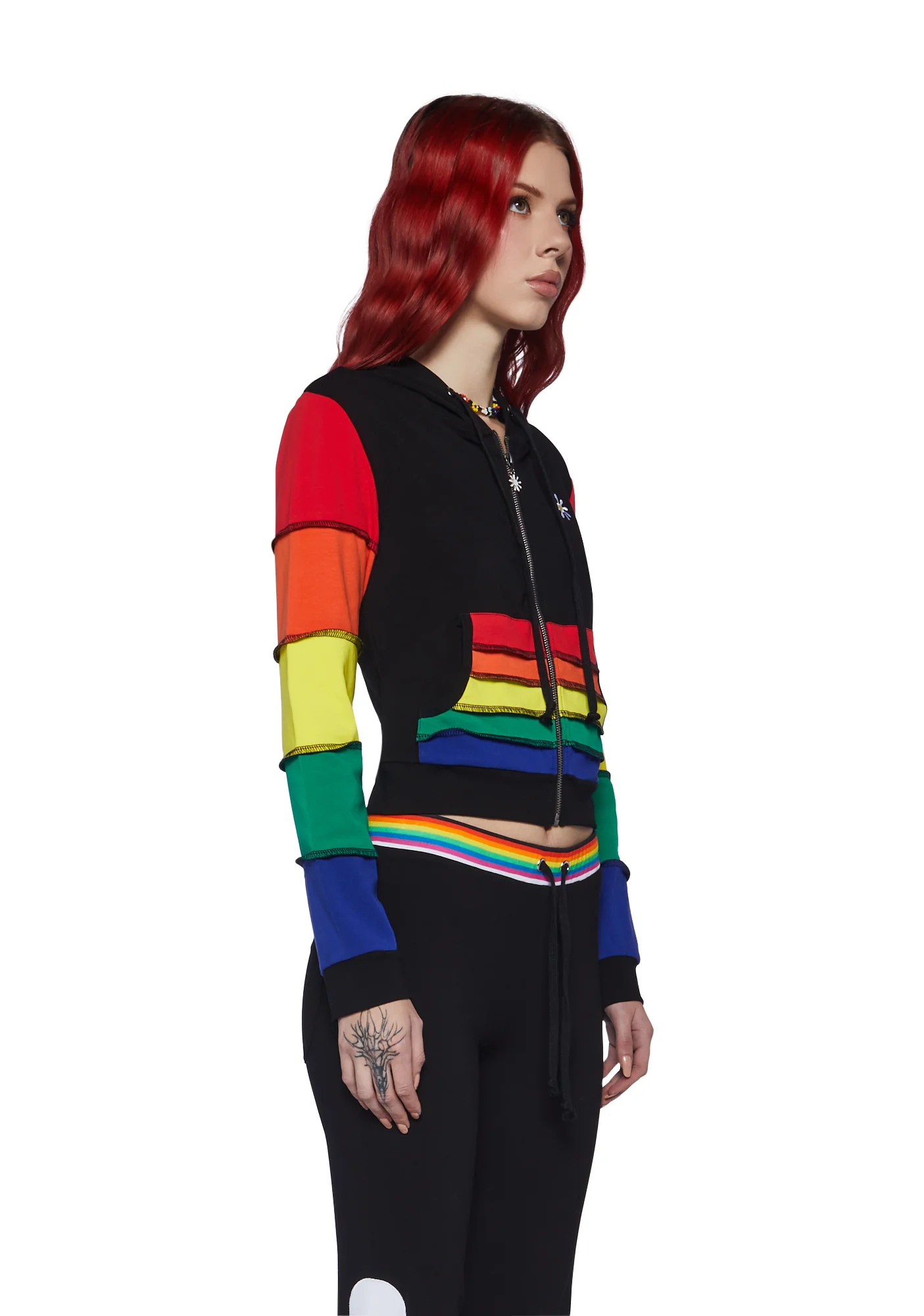 90s Mode Zip-Up Thermal Hoodie - Image 3
