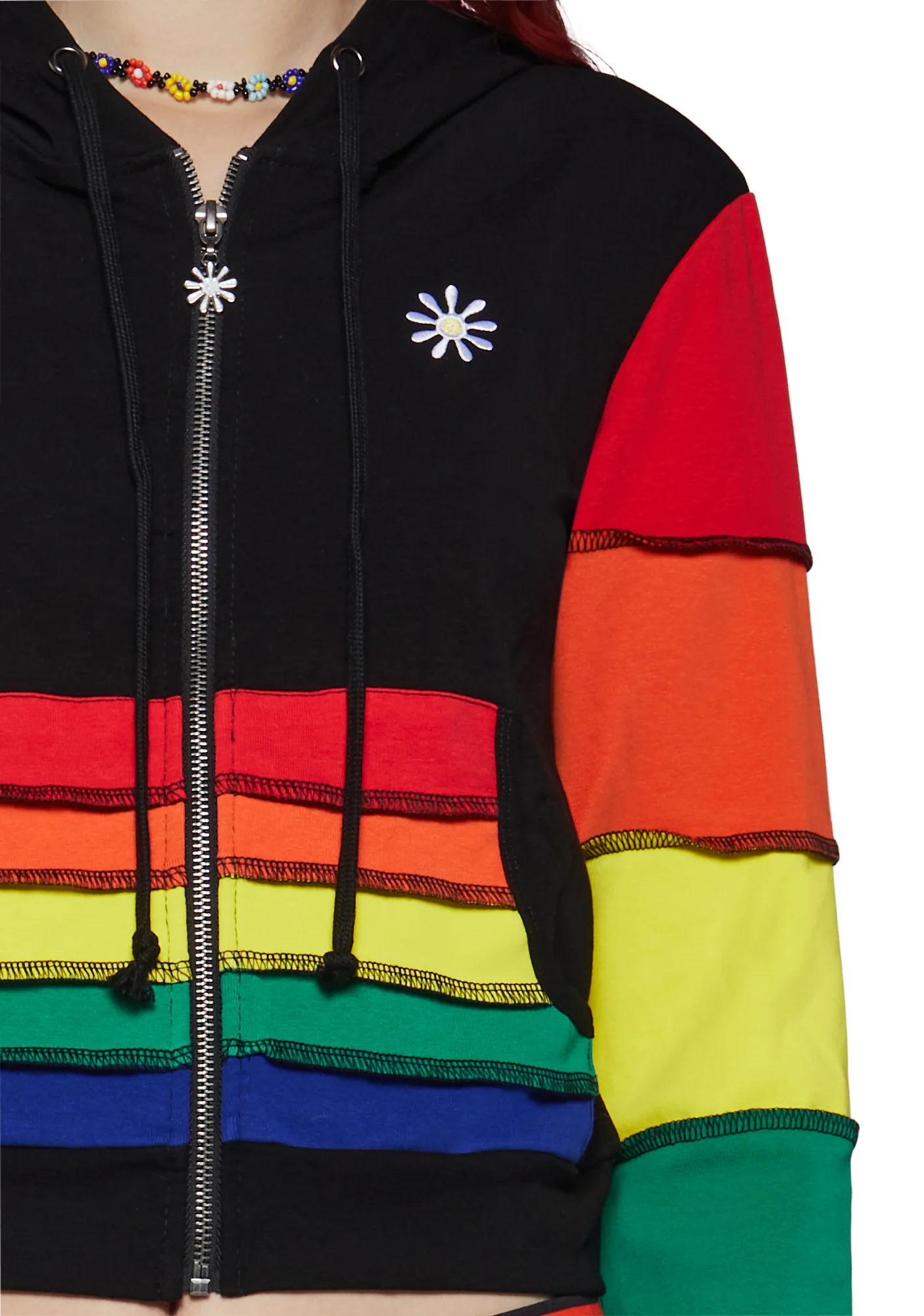 90s Mode Zip-Up Thermal Hoodie - Image 5