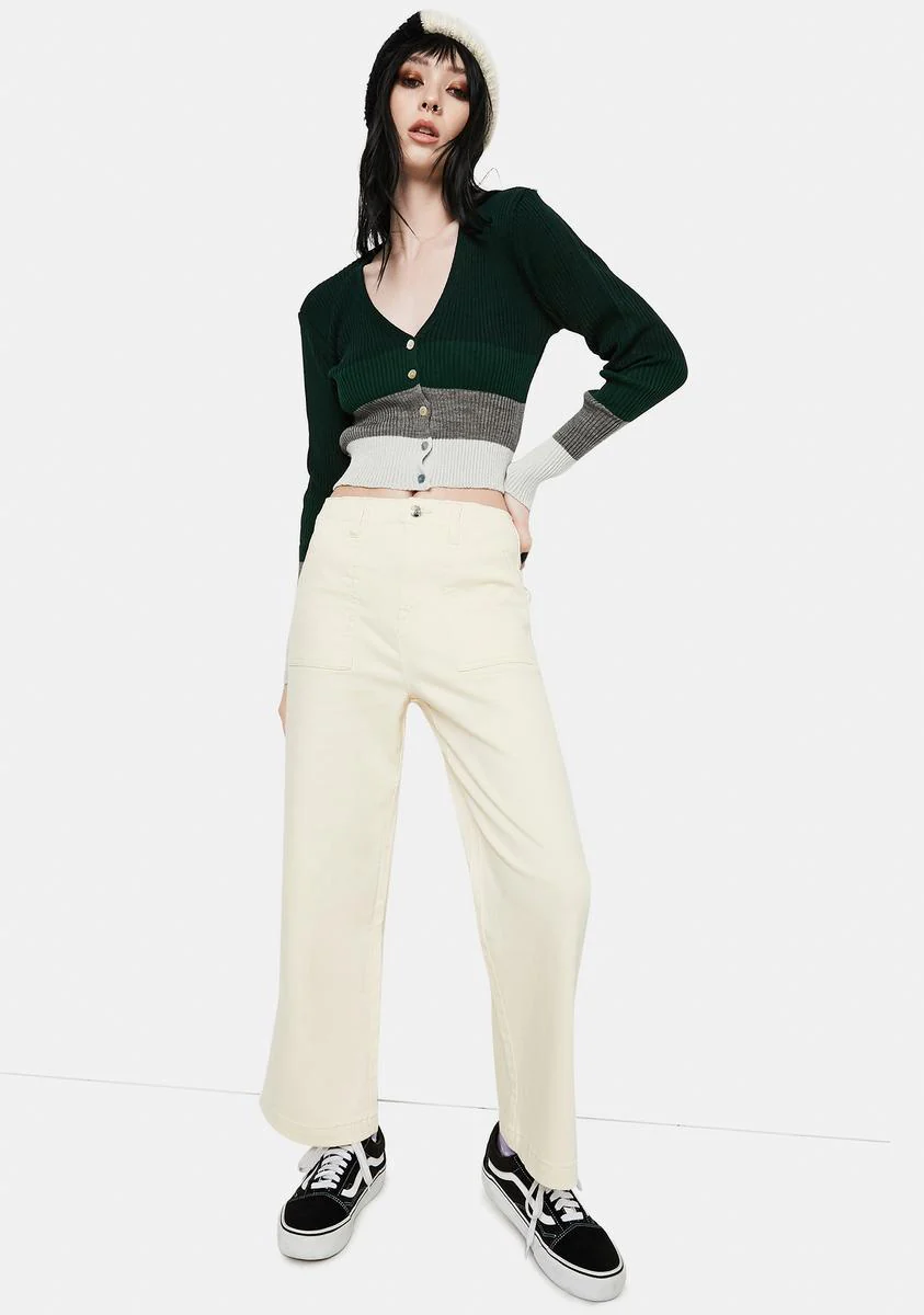 90s Stripe Colorblock Cardigan - Image 3