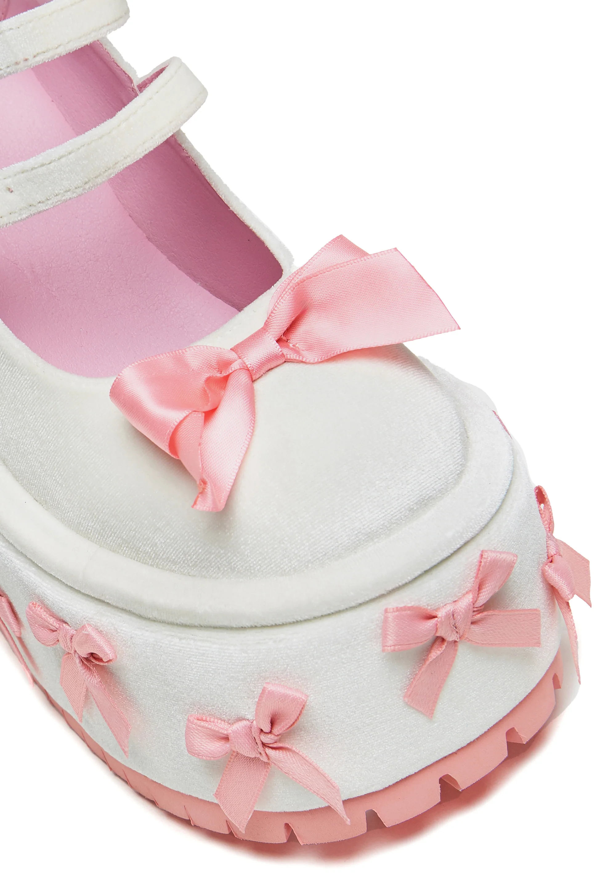 A Courtship of Bows Platform Mary Janes - Cream - Image 2