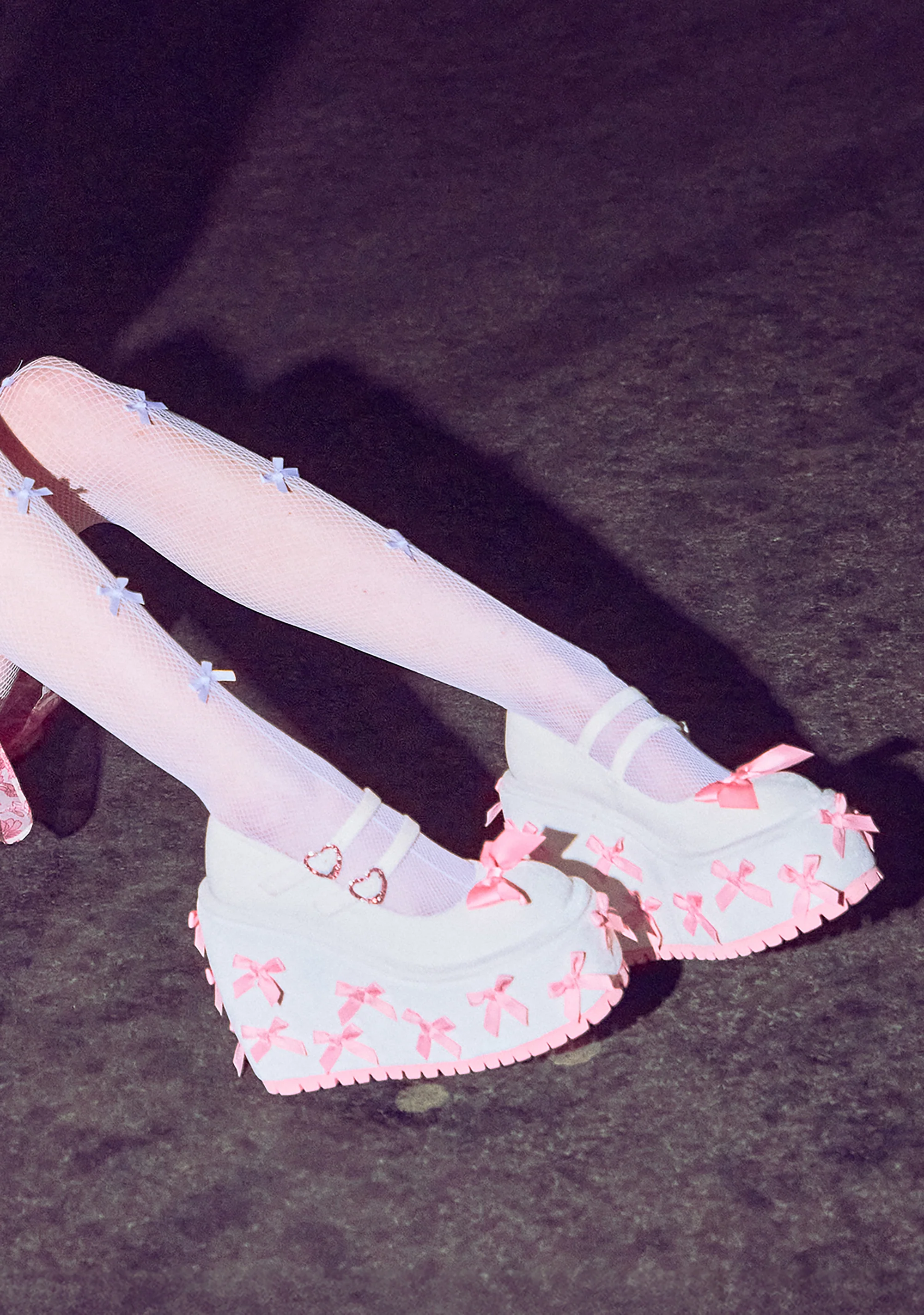 A Courtship of Bows Platform Mary Janes - Cream - Image 6