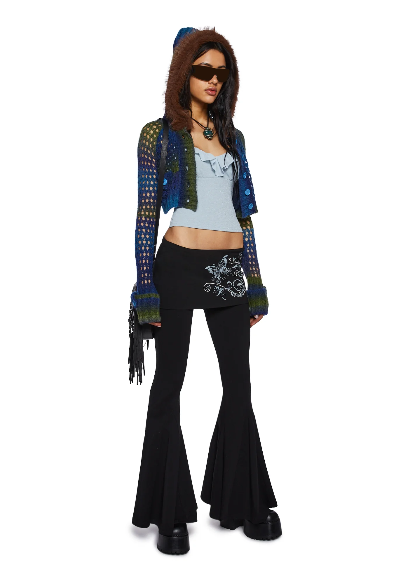 A Creature's Comforts Hooded Cardigan - Blue - Image 2