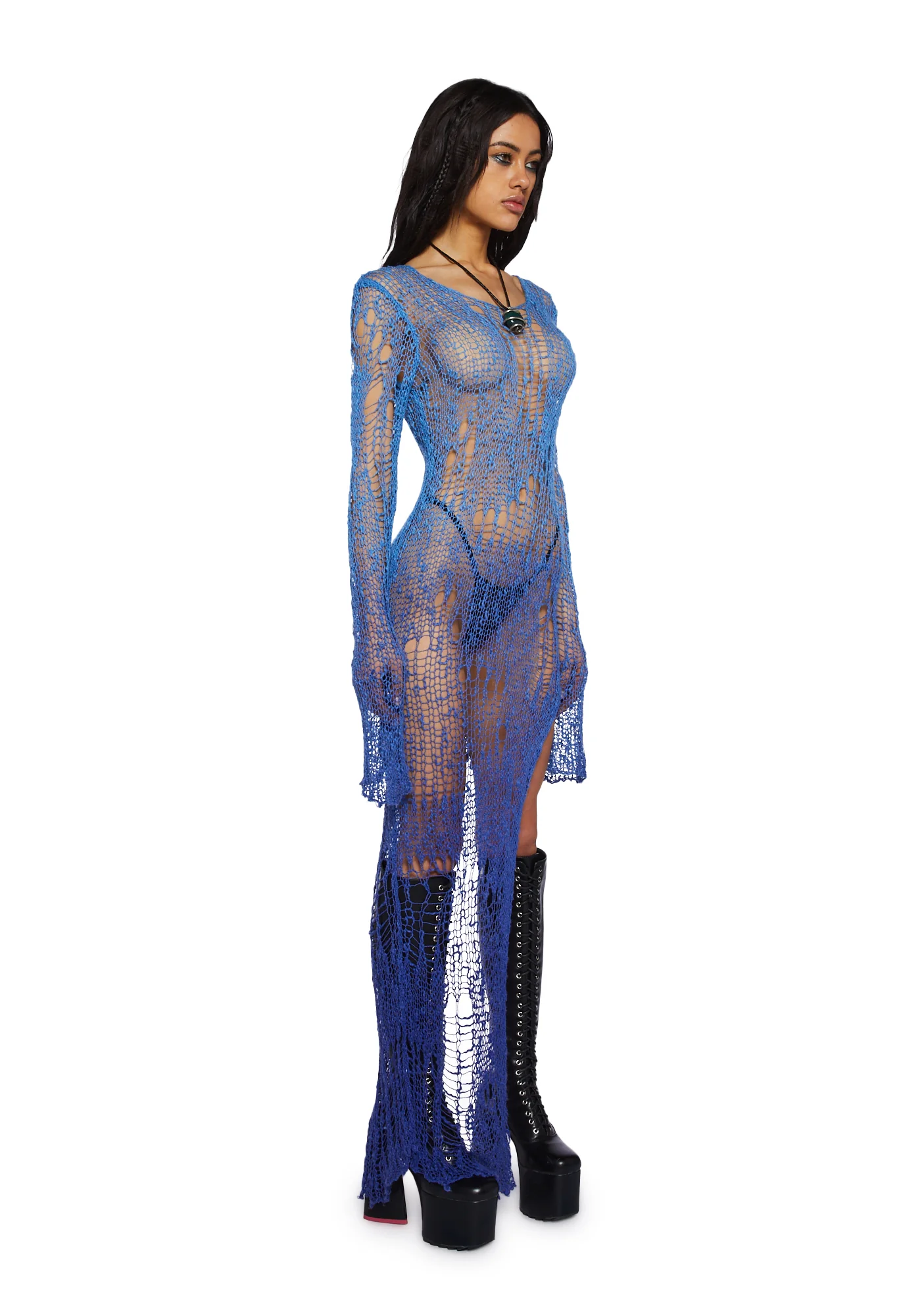 A Lifetime With You Longline Sweater - Blue - Image 3