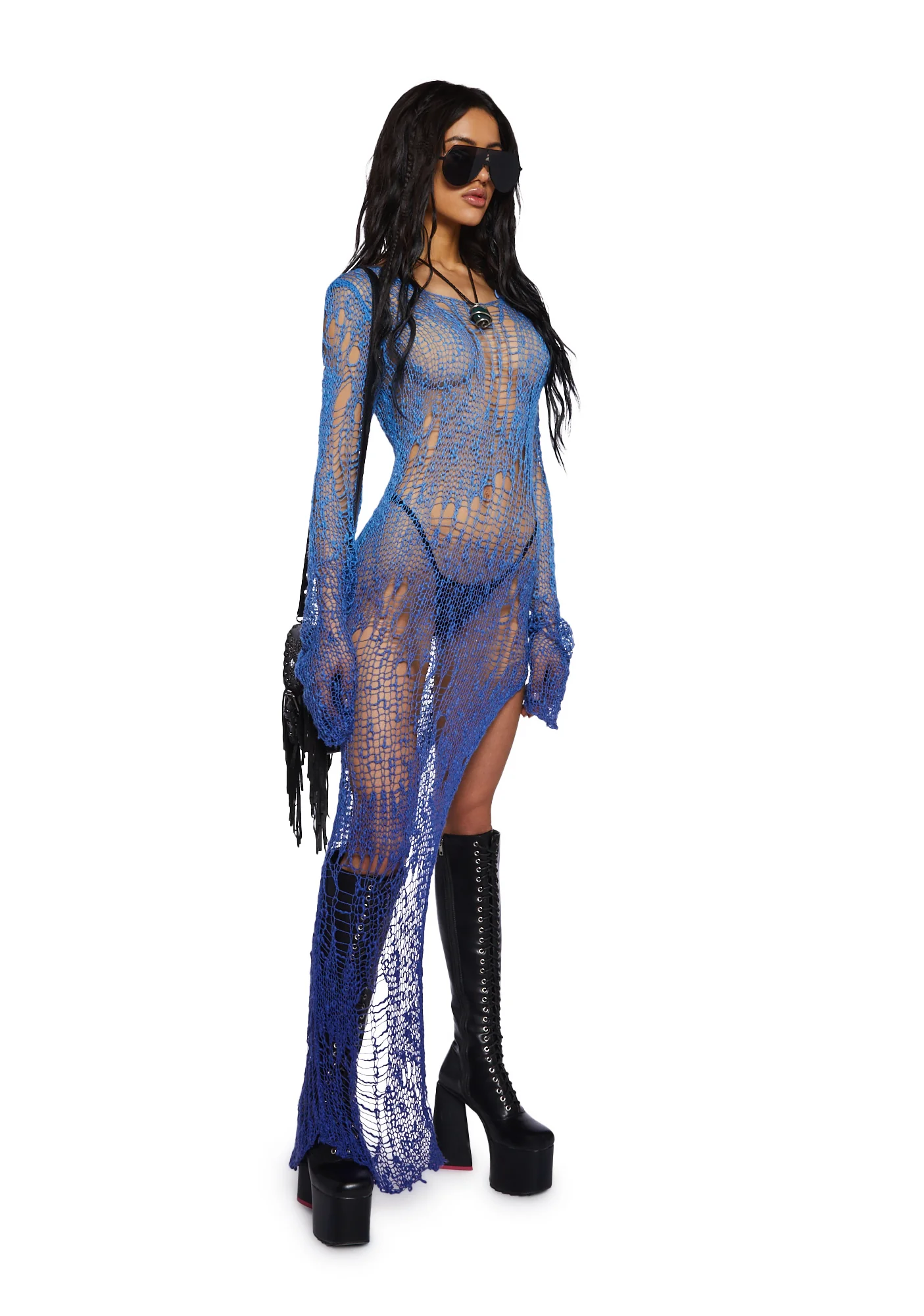 A Lifetime With You Longline Sweater - Blue - Image 5