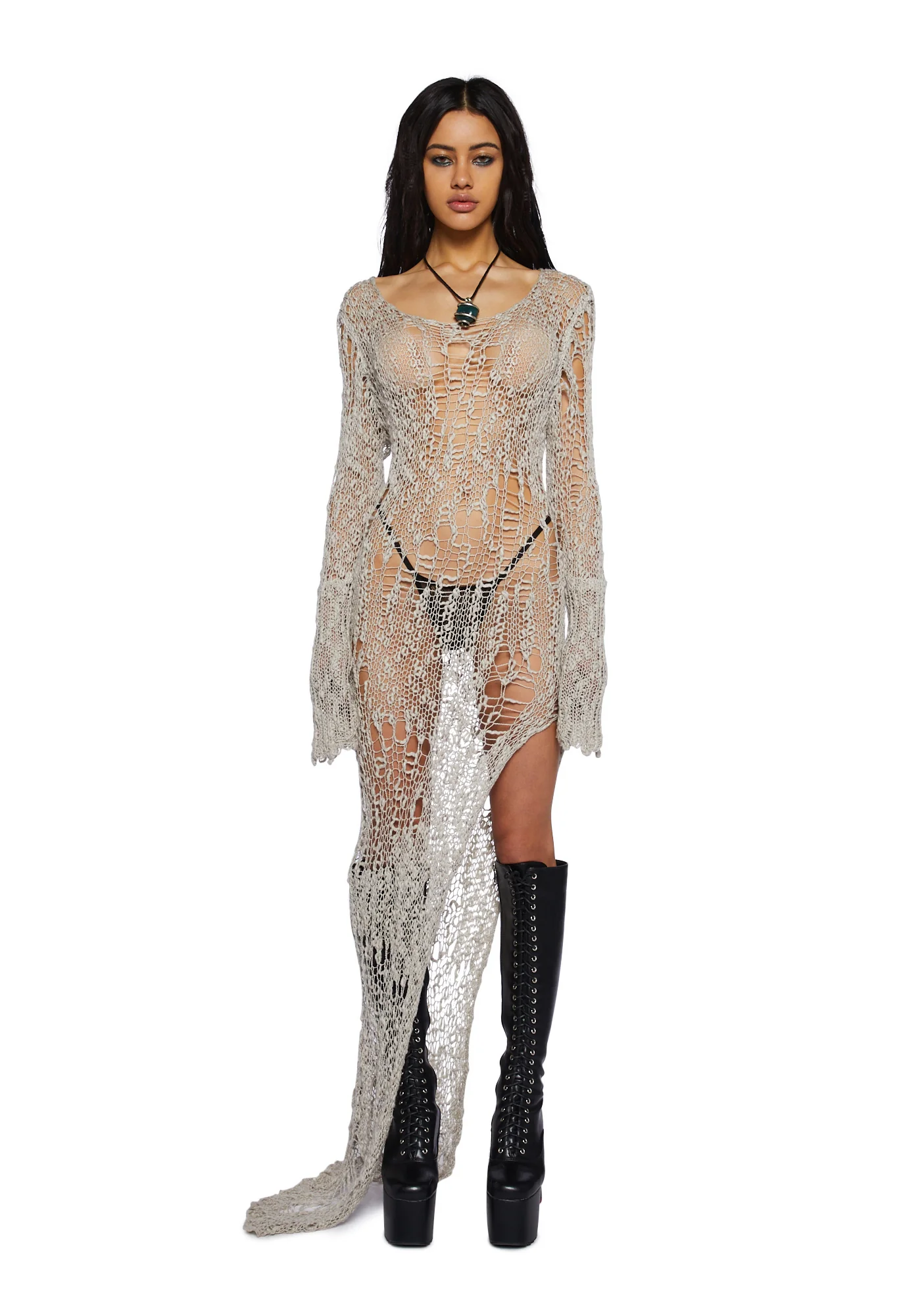 A Lifetime With You Longline Sweater-Gray - Image 10