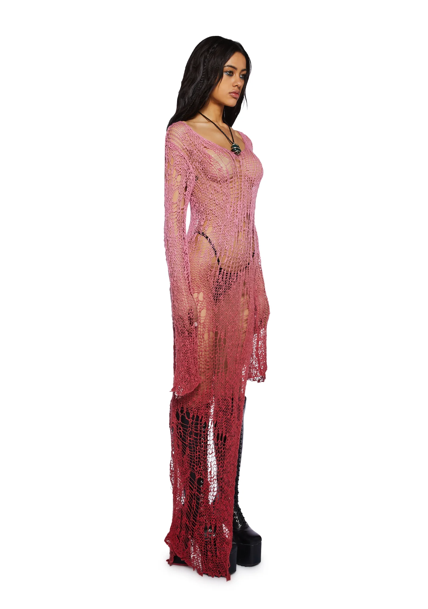 A Lifetime With You Longline Sweater-Red - Image 3