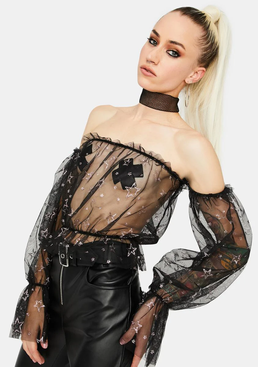 About Last Night Off The Shoulder Crop Top - Image 2