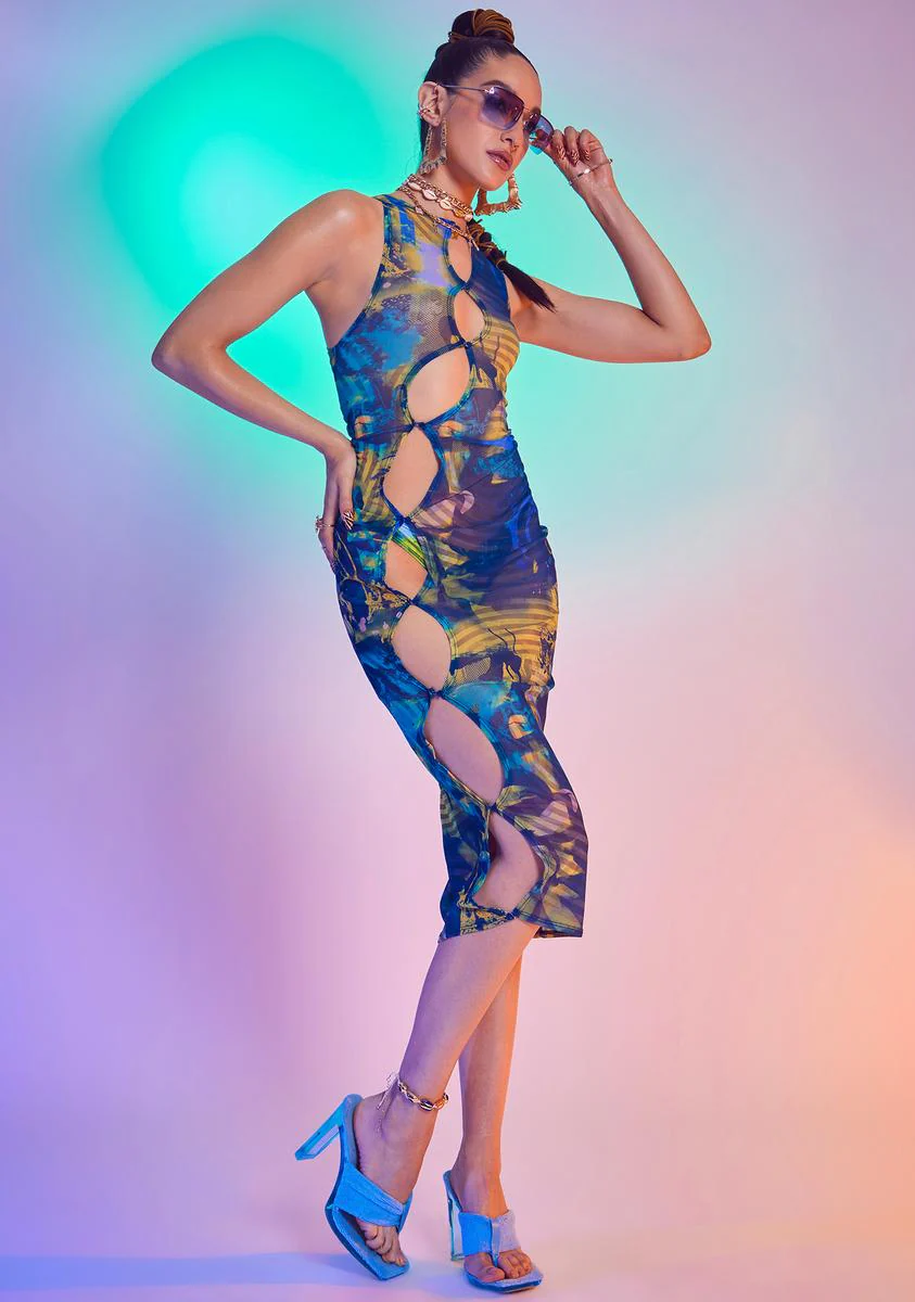 Abstract Burn Midi Dress - Image 3
