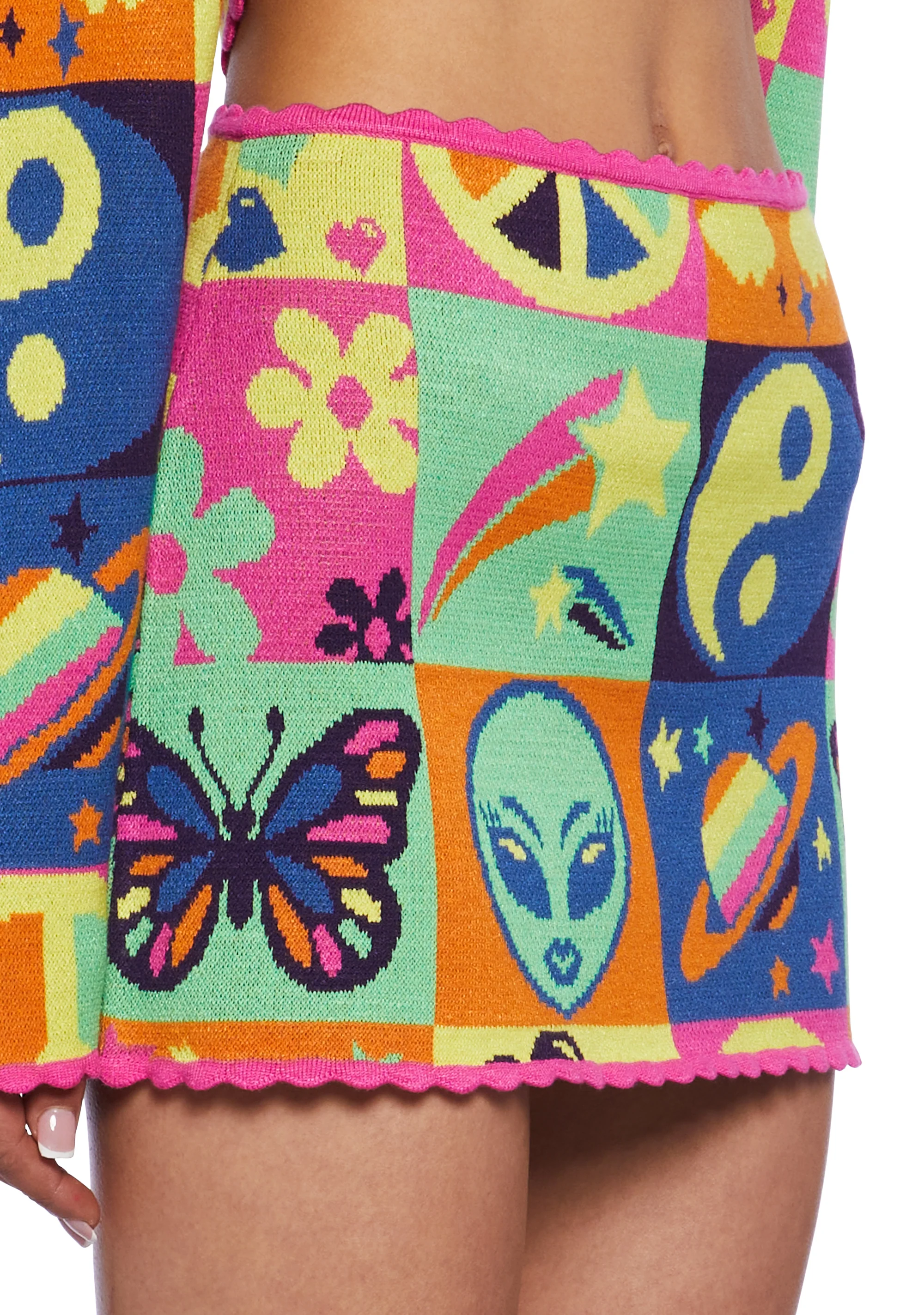 Acid Trippin Knit Mini Skirt - Image 5
