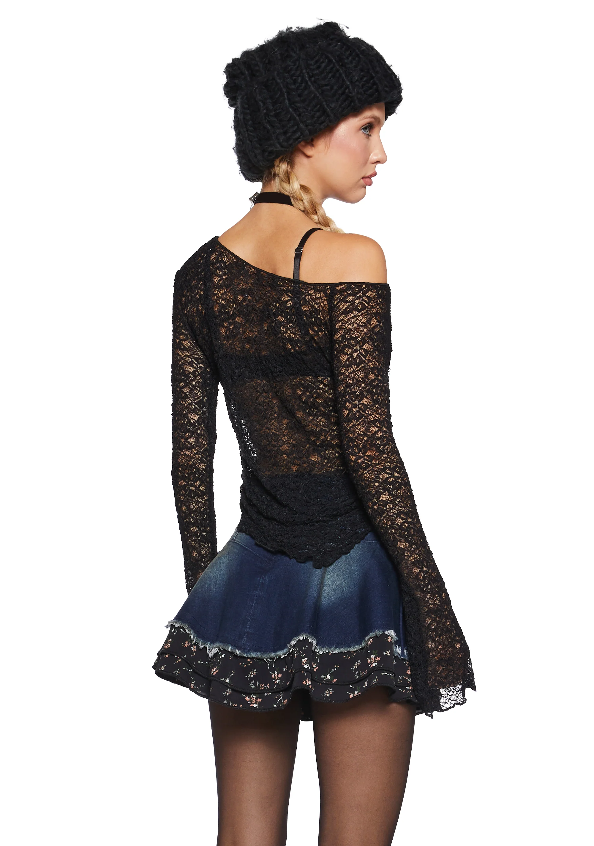 Add Up My Love Long Sleeve Top - Black - Image 4