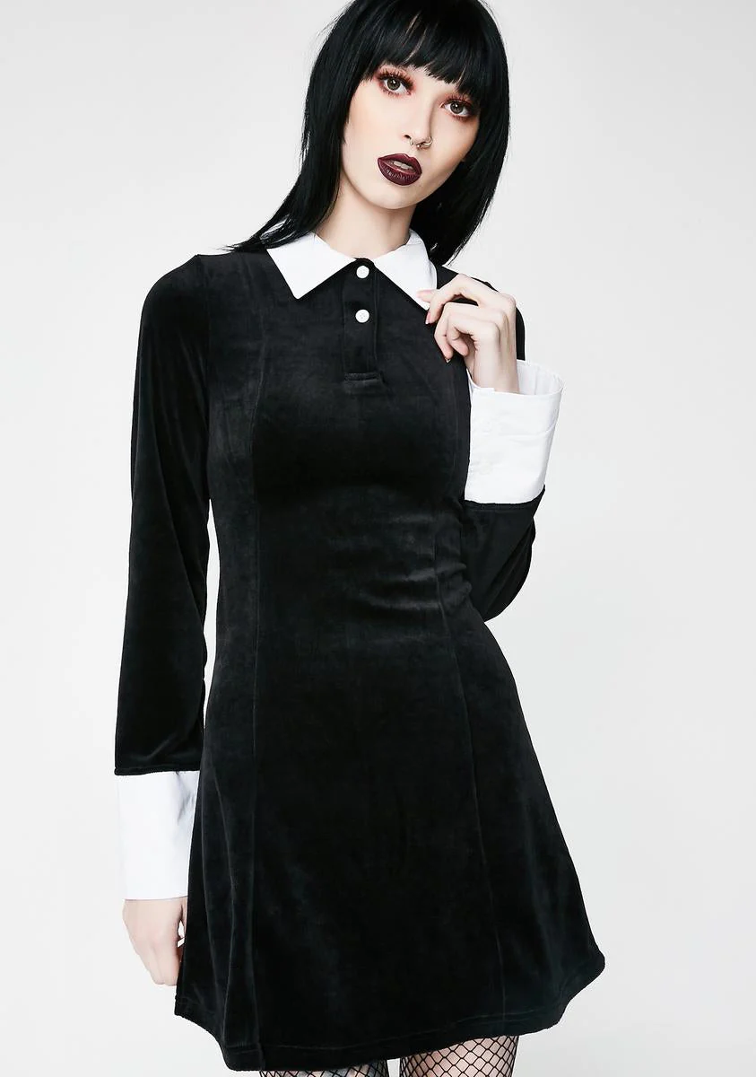 Addams Velvet Dress - Red - Image 2
