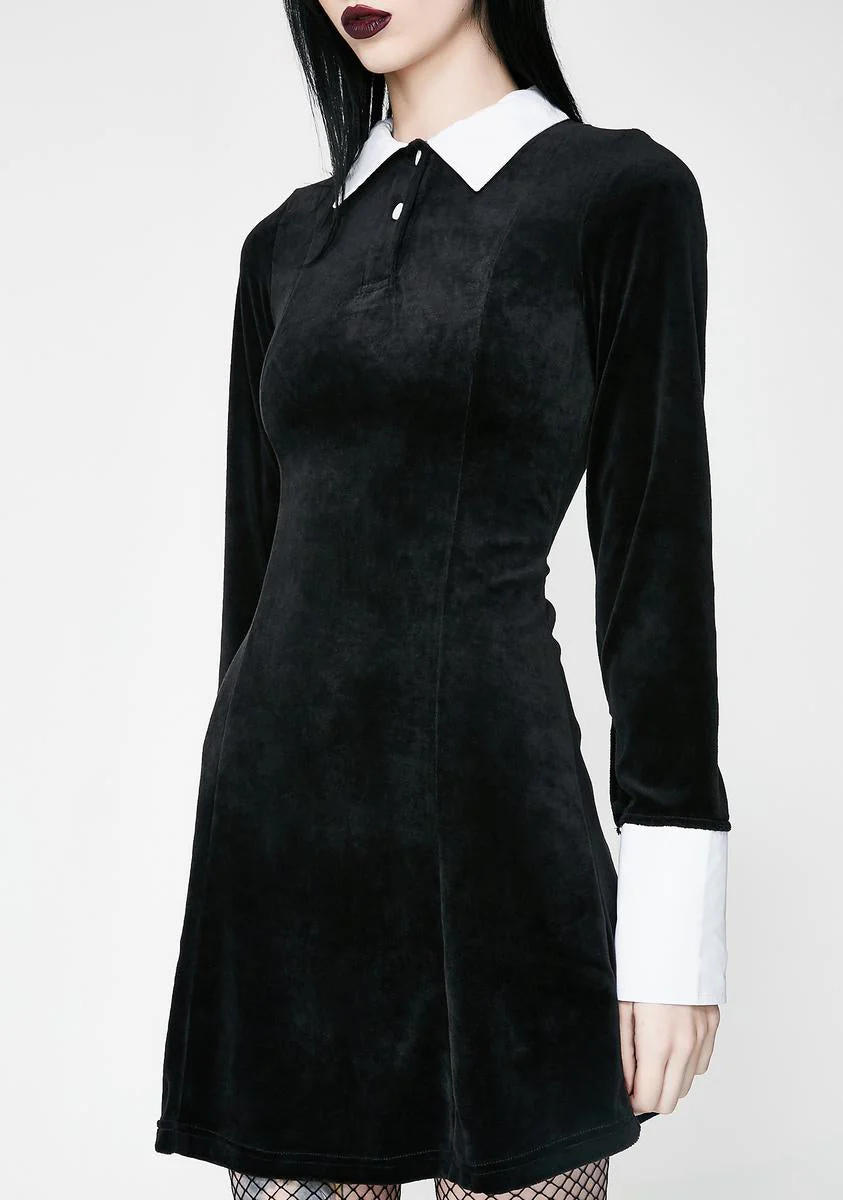 Addams Velvet Dress - Red - Image 3