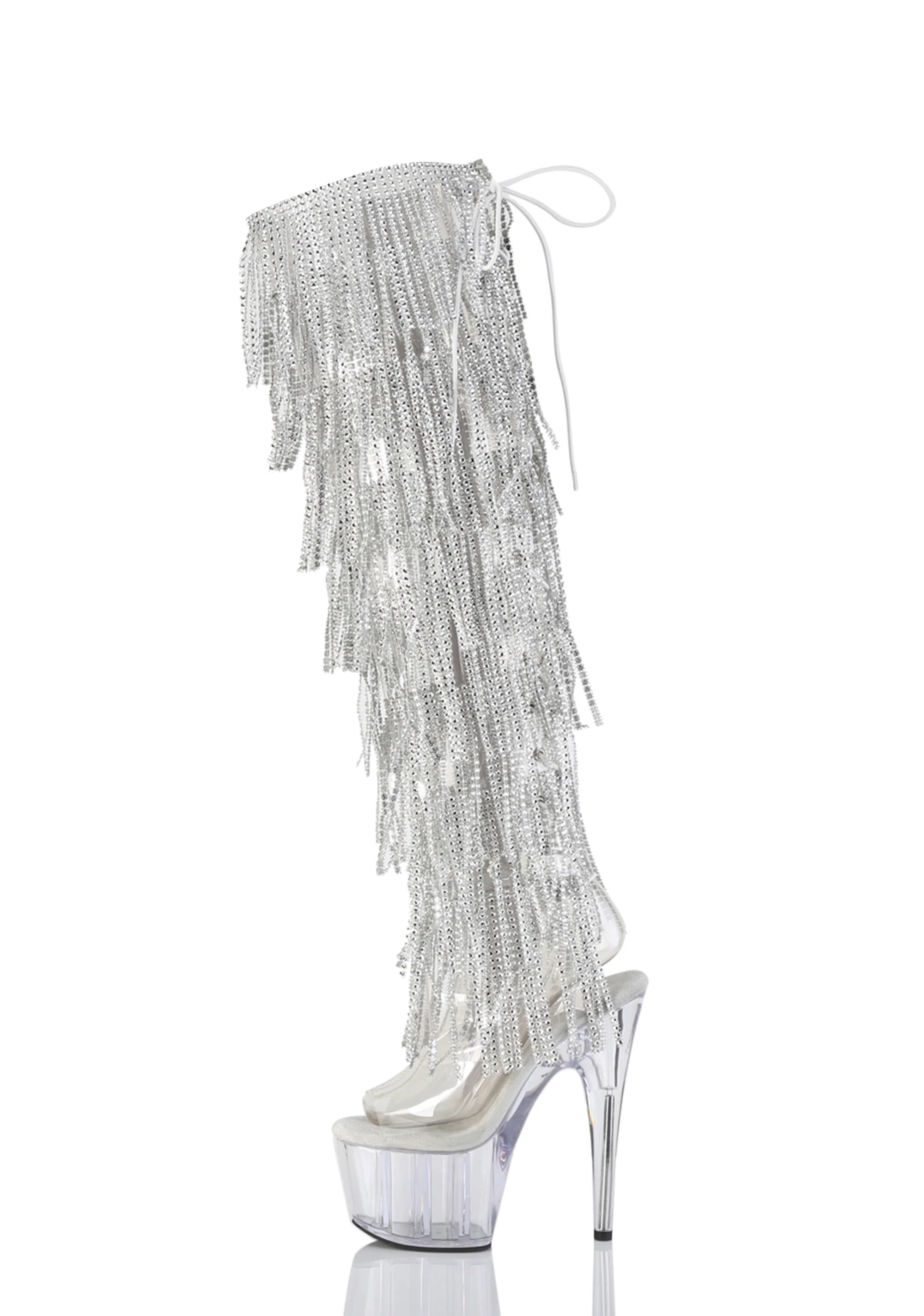 Adore-3019C-RSF Platform Over-The-Knee Boots-Clear - Image 2