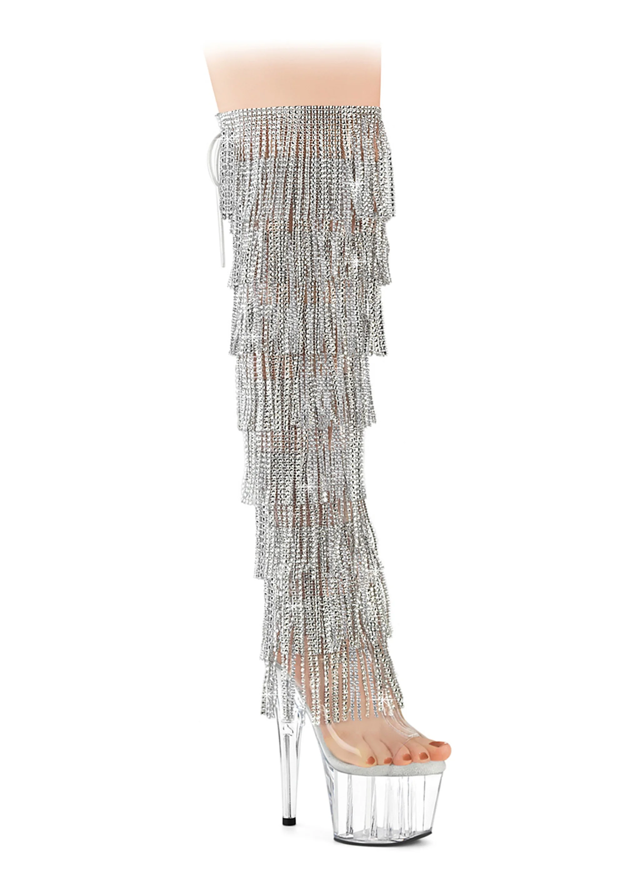 Adore-3019C-RSF Platform Over-The-Knee Boots-Clear - Image 5