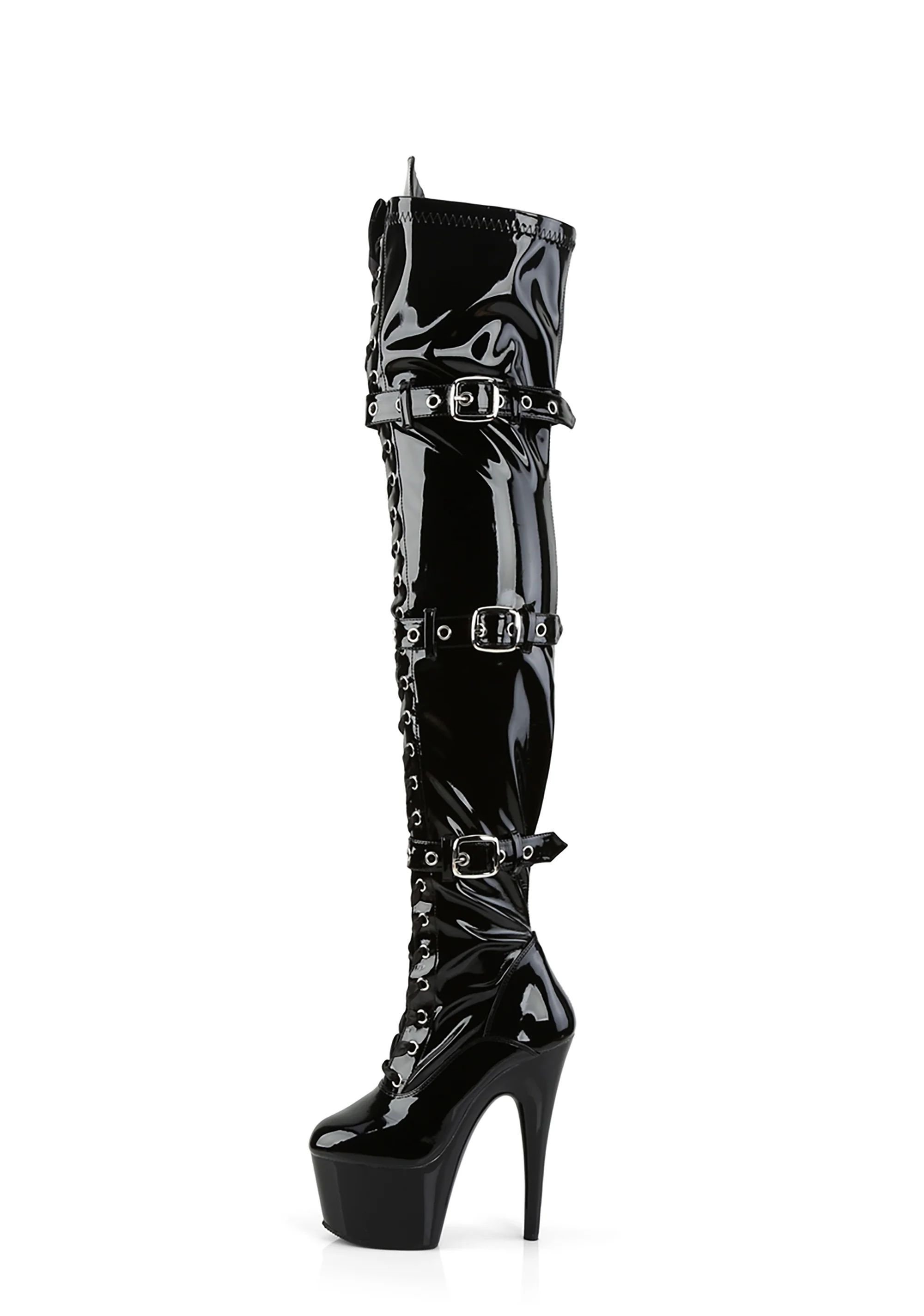 Adore-3028 Platform Thigh High Boots-Black - Image 2