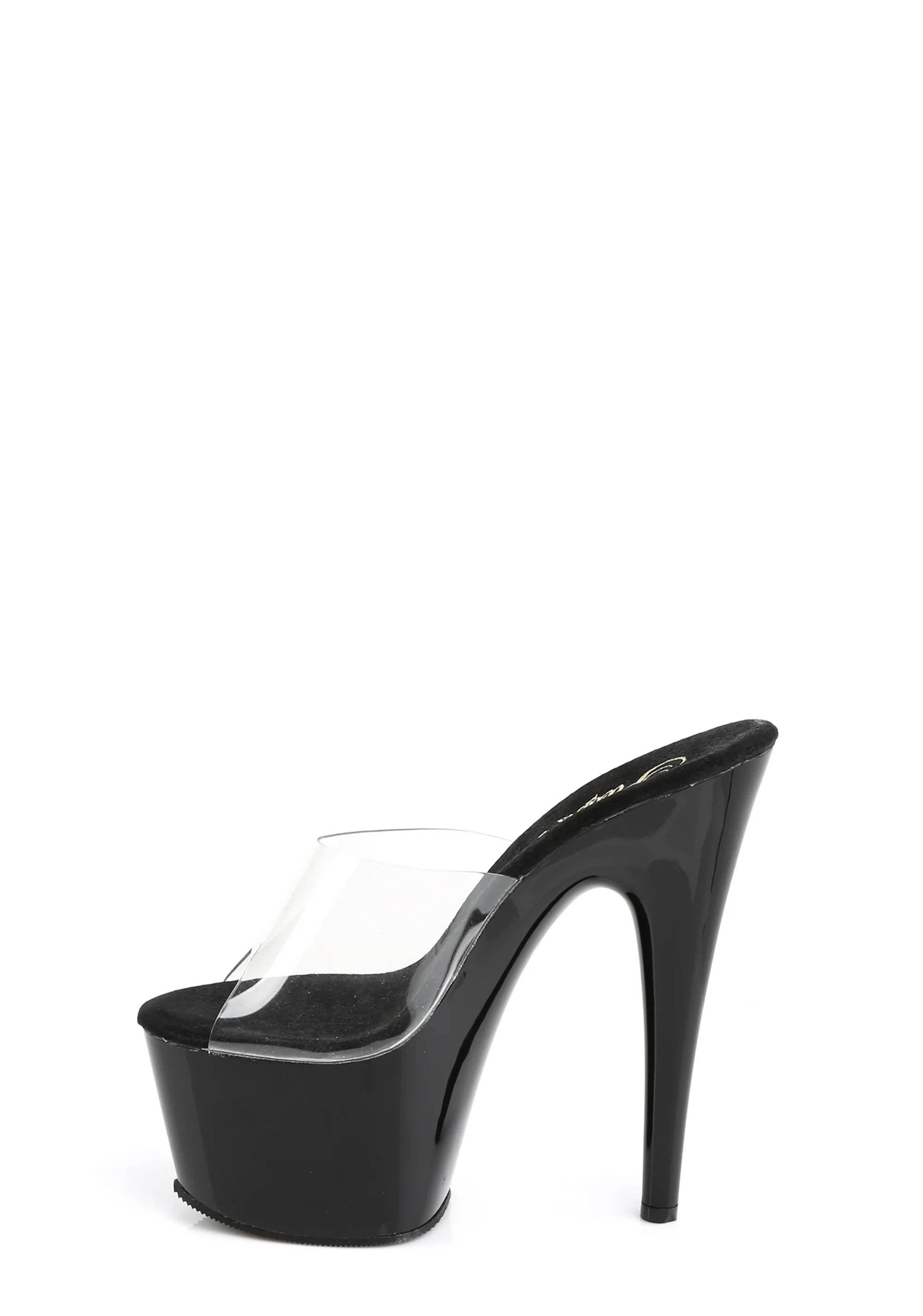 Adore-701 Platform Slides-Clear-Black - Image 3