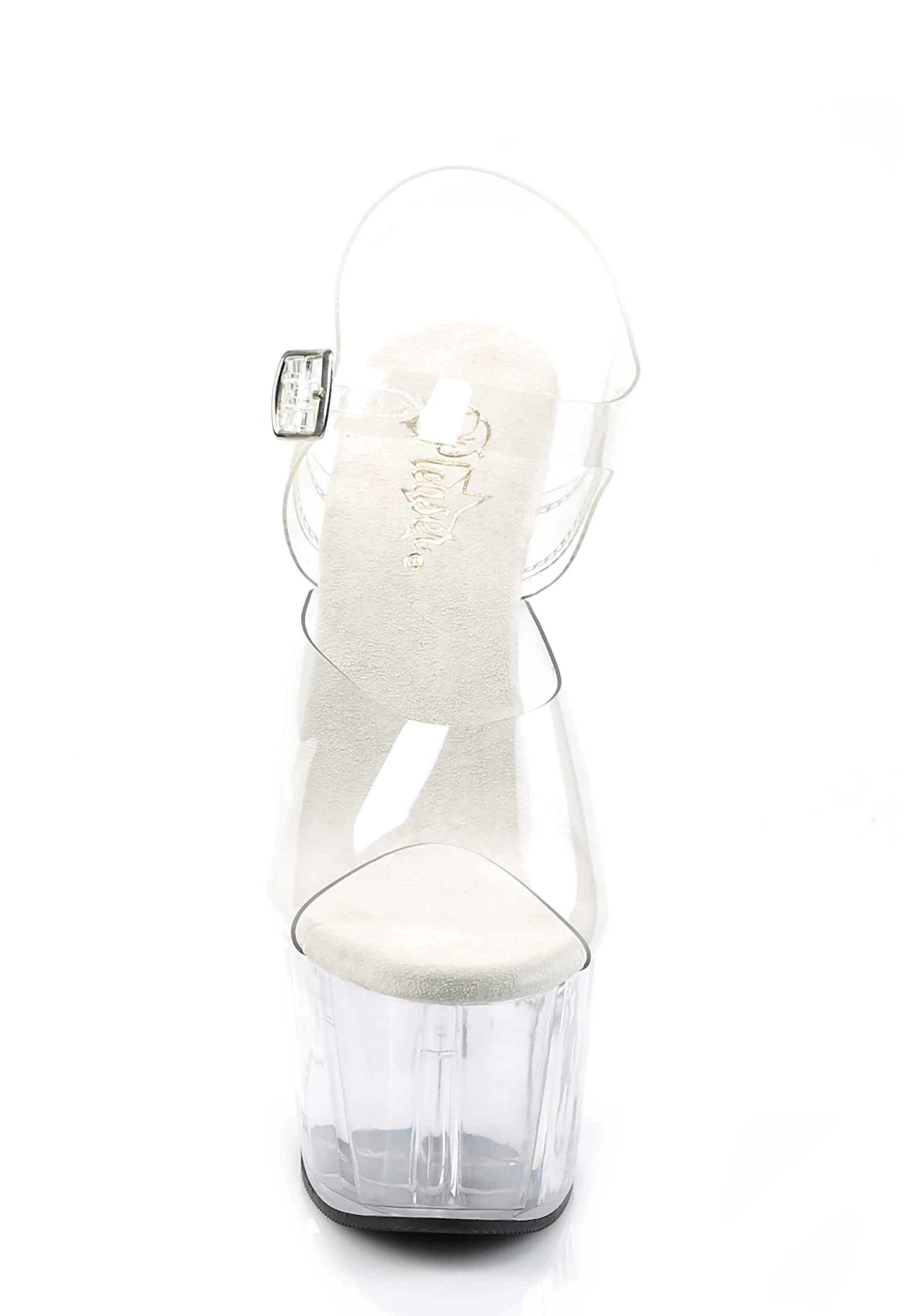 Adore-708 Platform Ankle Strap Sandals-Clear - Image 2