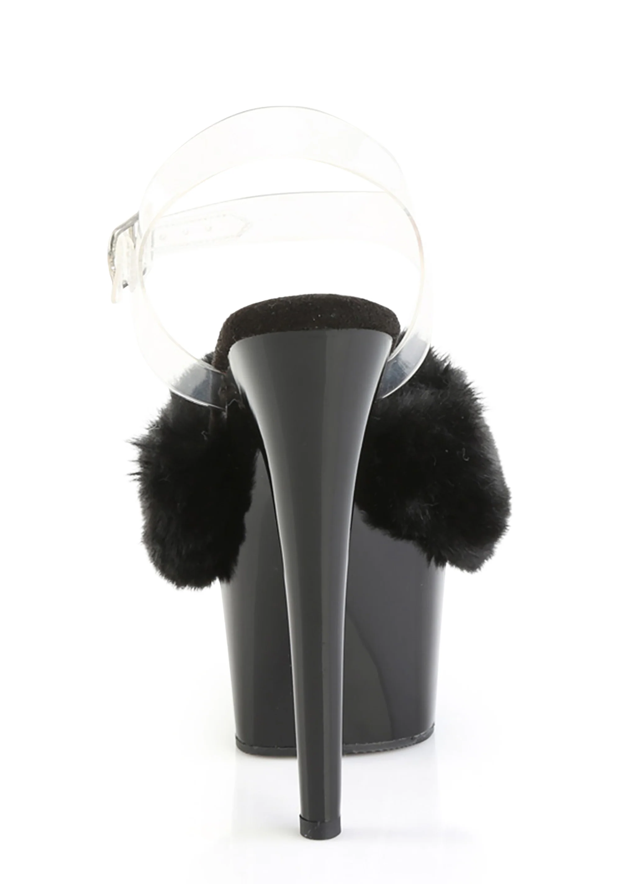 Adore-708FUR Platform Ankle Strap Sandals-Black - Image 4