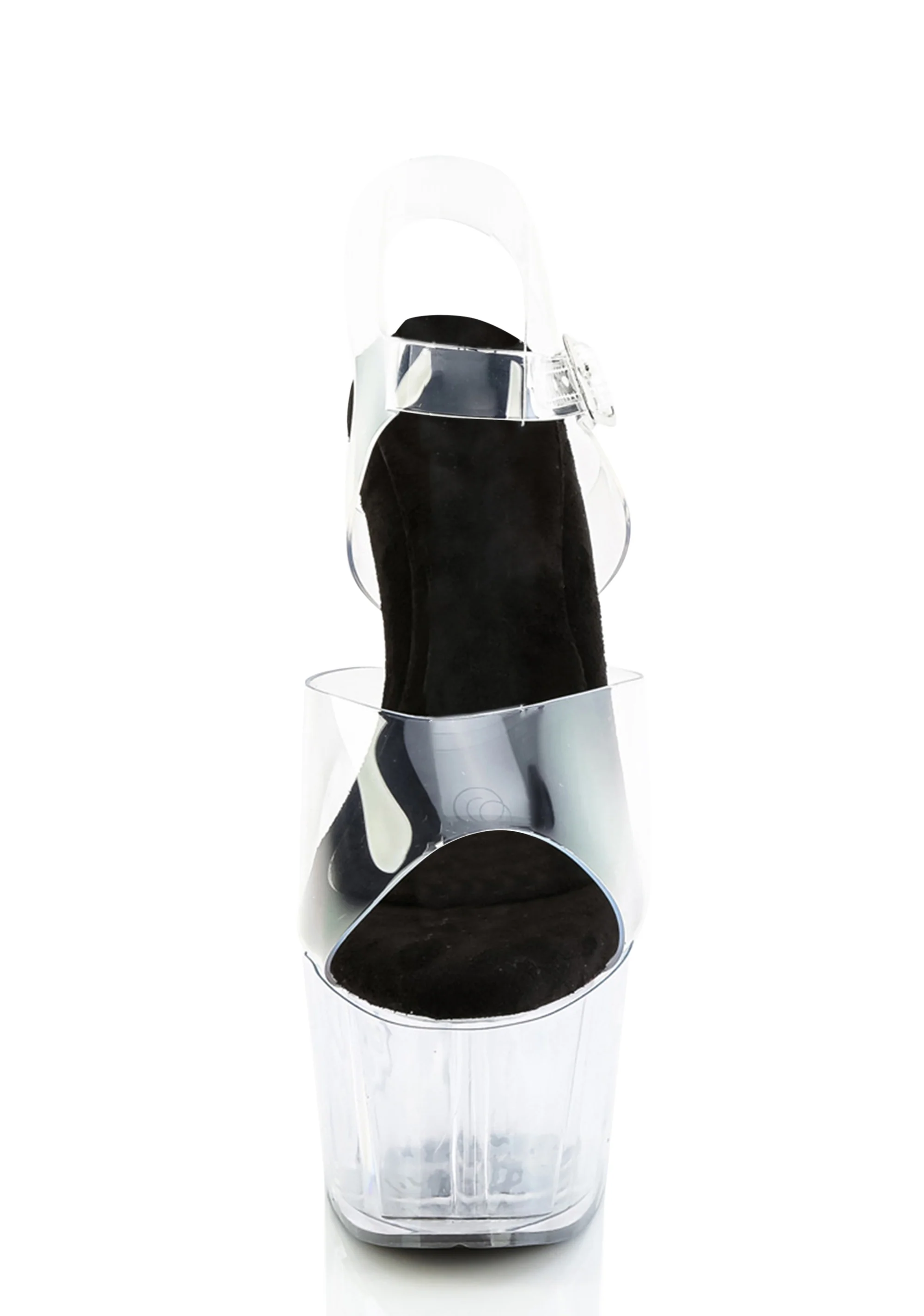 Adore-708PREM Platform Ankle Strap Sandals-Clear - Image 3