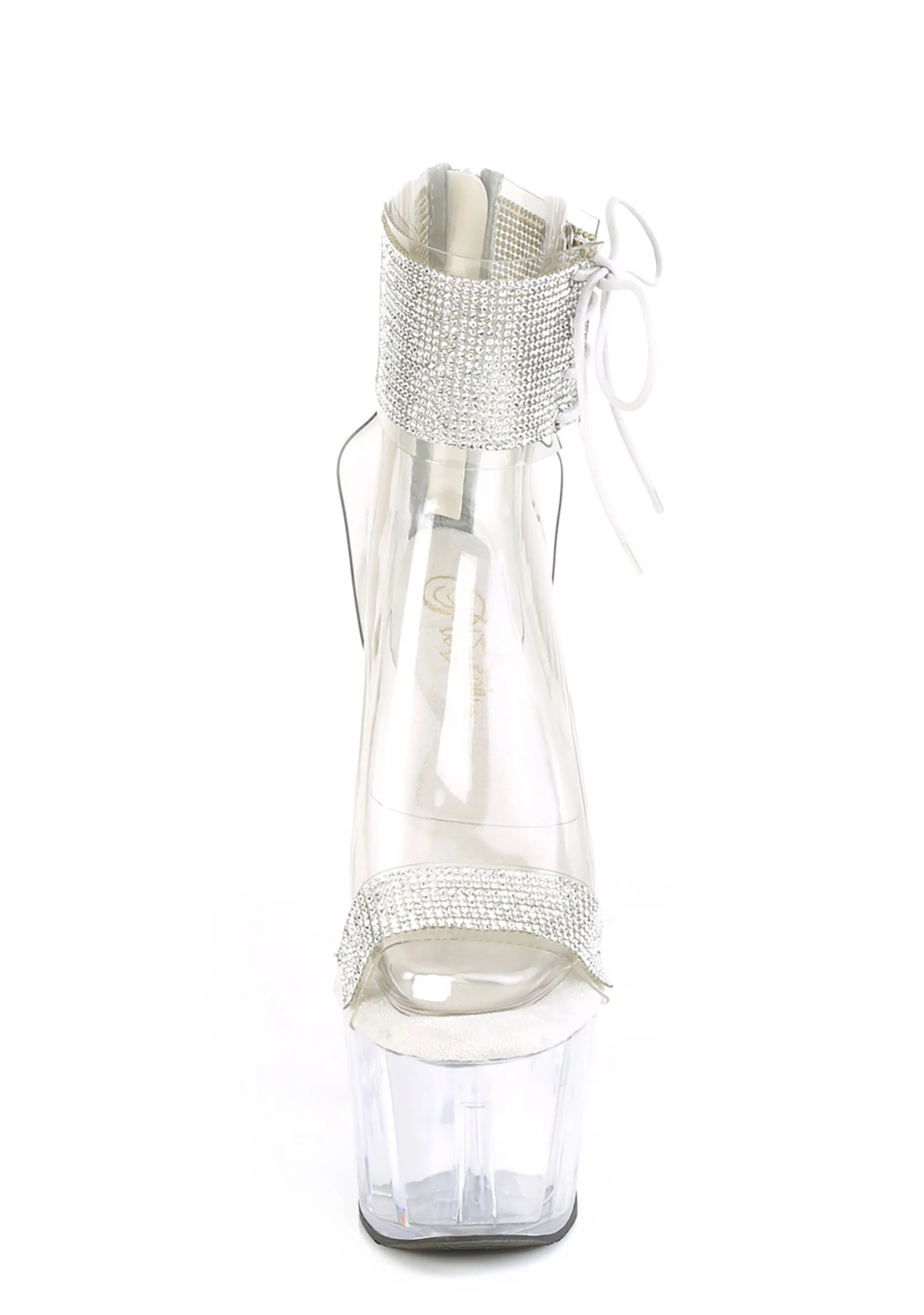 Adore-727RS Platform Ankle Cuff Sandals-Clear - Image 4