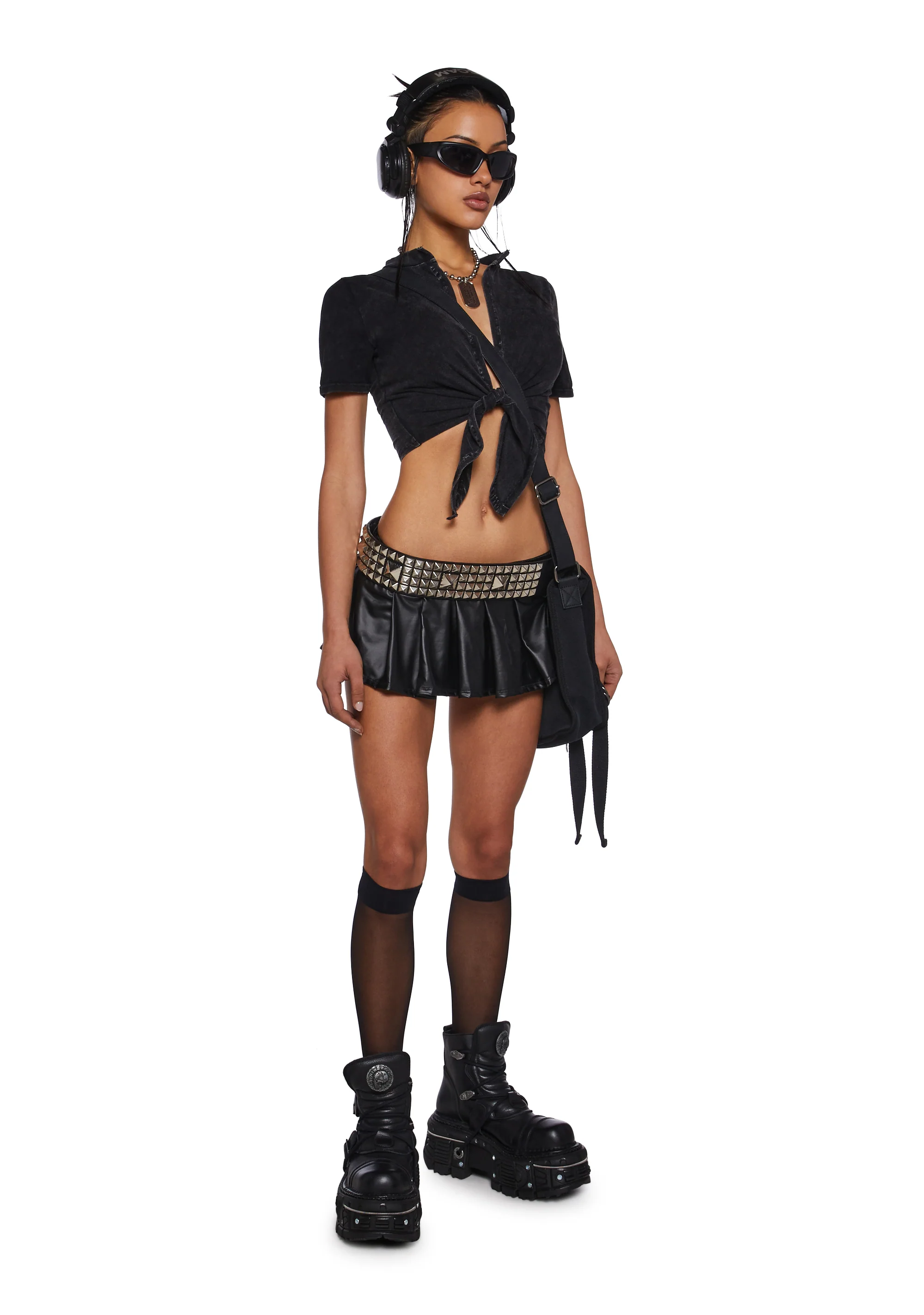 After The Afterparty Short Sleeve Top - Black - Image 2