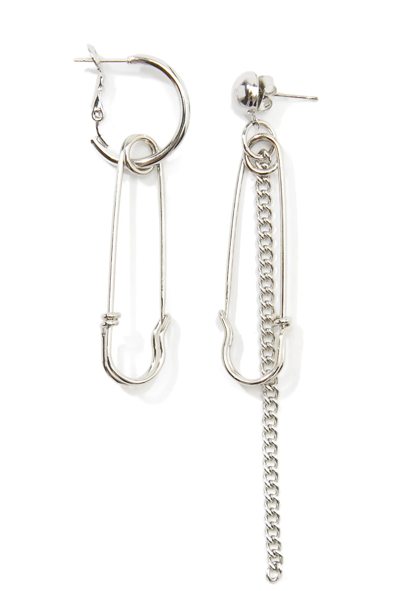 Against The Grain Safety Pin Earrings - Image 2
